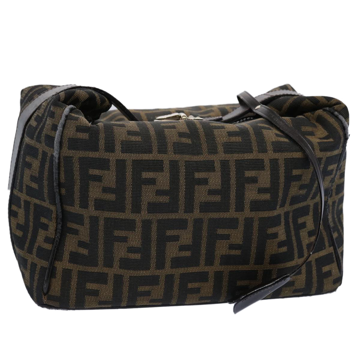 Luxury FendiZucca Canvas Vanity Cosmetic Pouch Black Brown61577