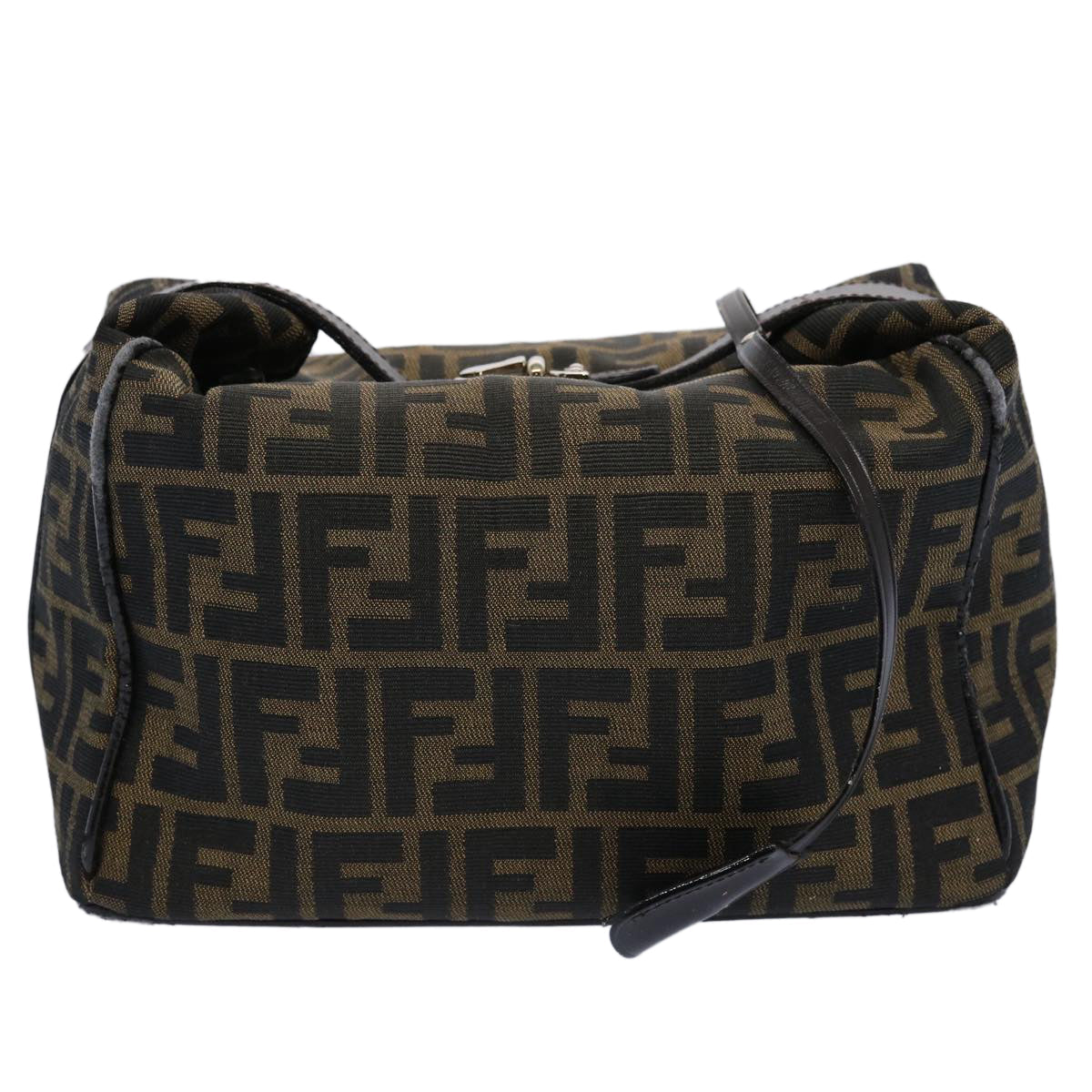 Luxury FendiZucca Canvas Vanity Cosmetic Pouch Black Brown61577