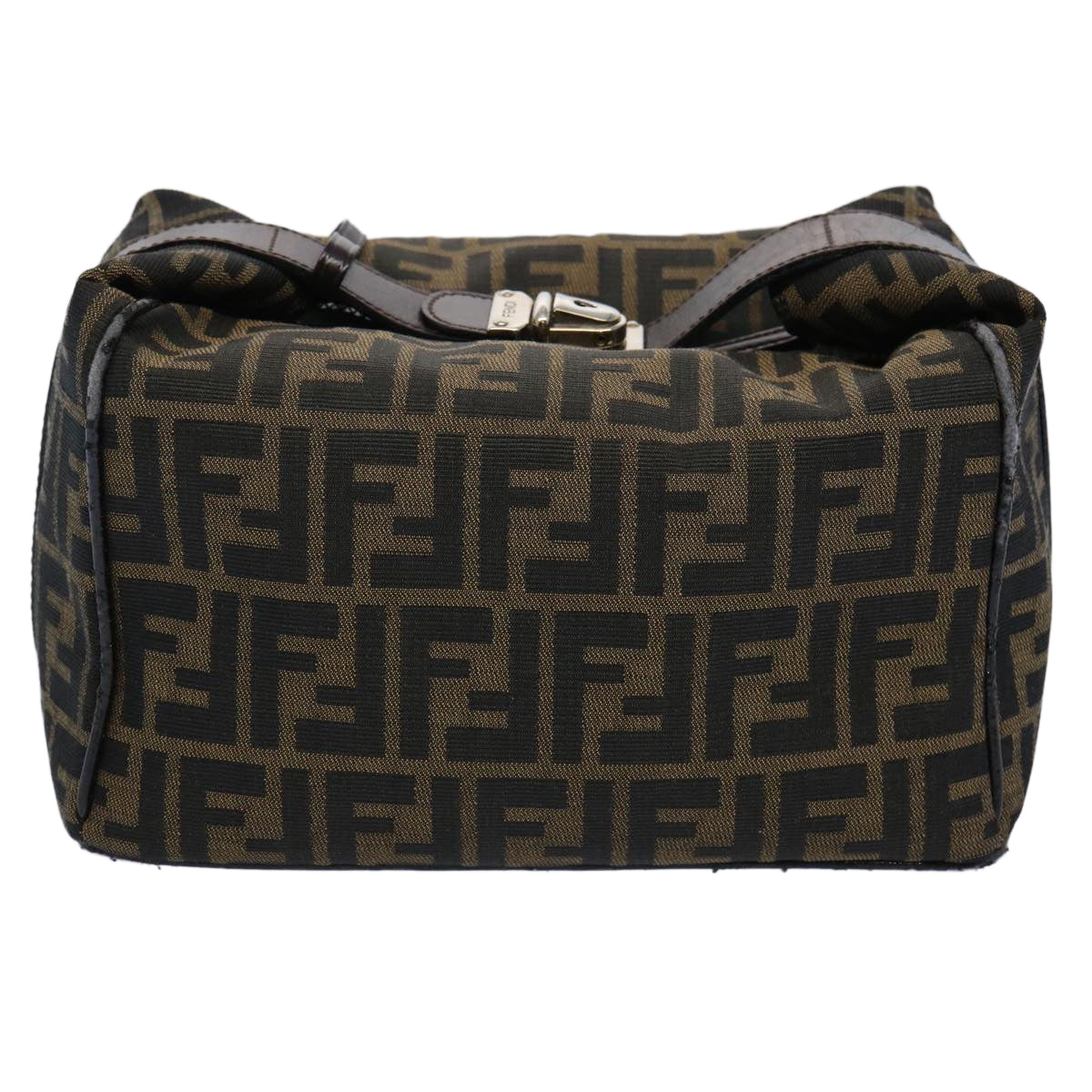 Luxury FendiZucca Canvas Vanity Cosmetic Pouch Black Brown61577