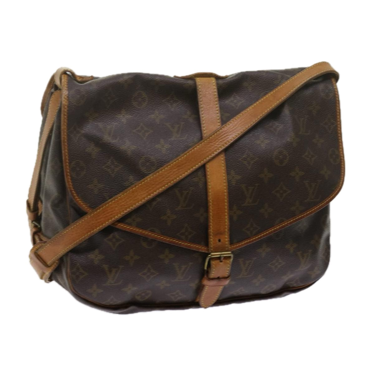 LOUIS VUITTON Monogram Saumur 35 Shoulder Bag M42254 LV 61620