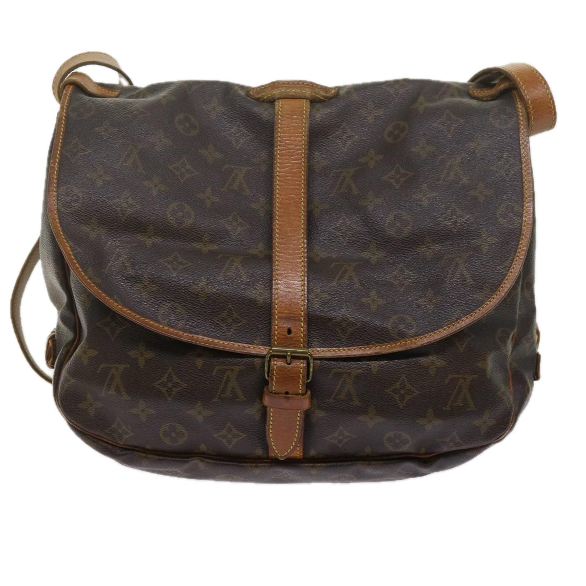 LOUIS VUITTON Monogram Saumur 35 Shoulder Bag M42254 LV 61620