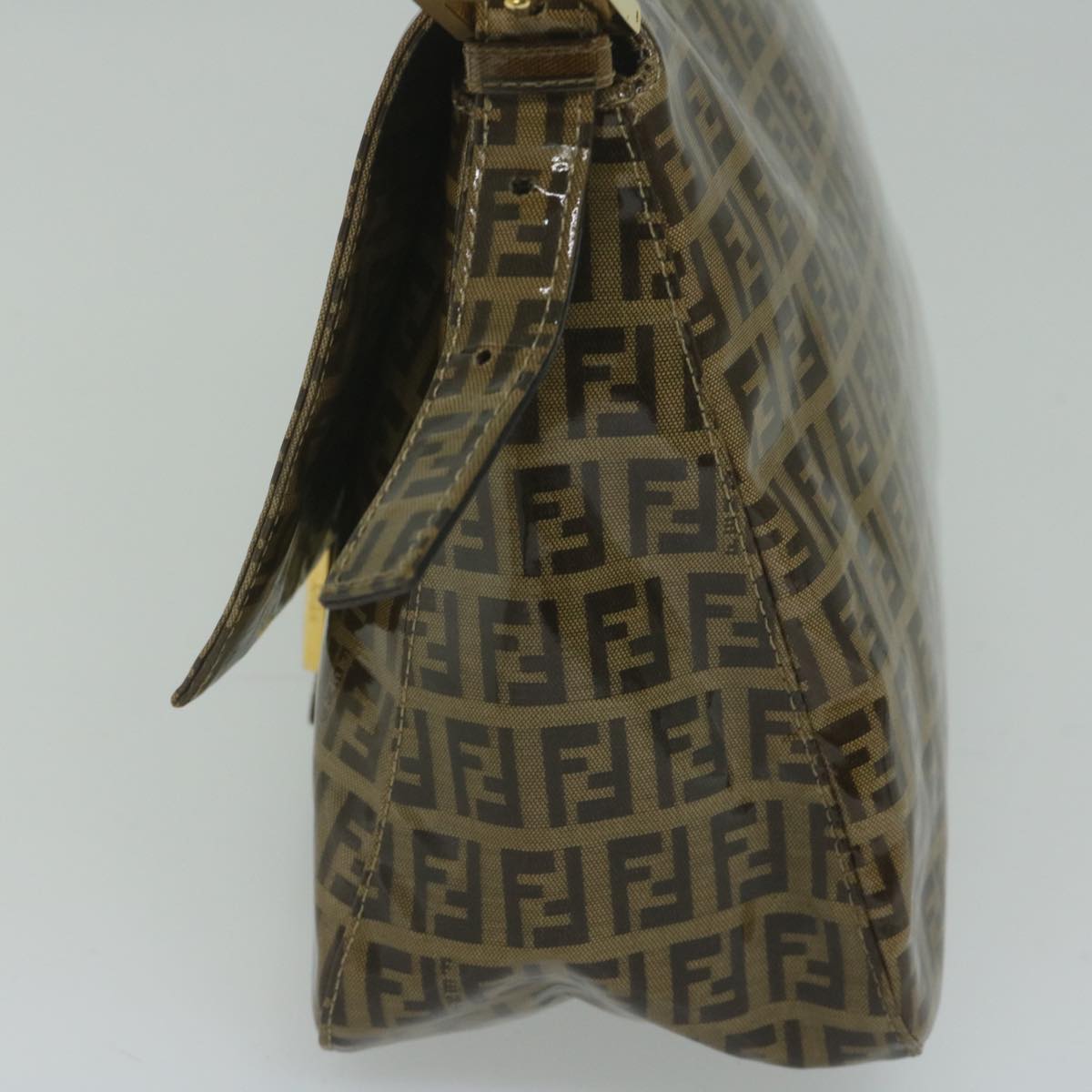 Luxury FendiZucchino Canvas Mamma Baguette Shoulder Bag Coated Canvas Brown61639
