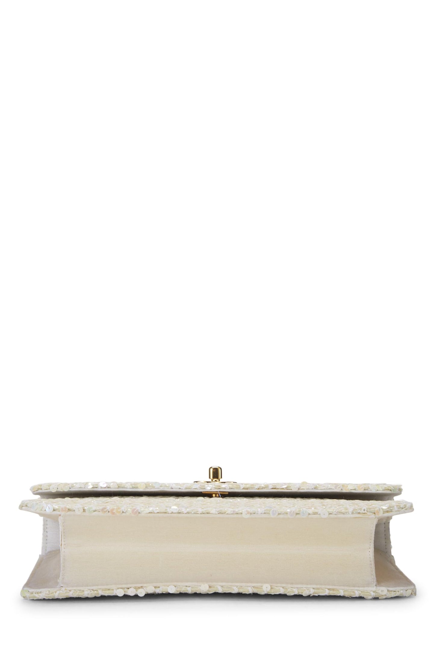 Chanel,  White Sequin Half Flap Medium, White
