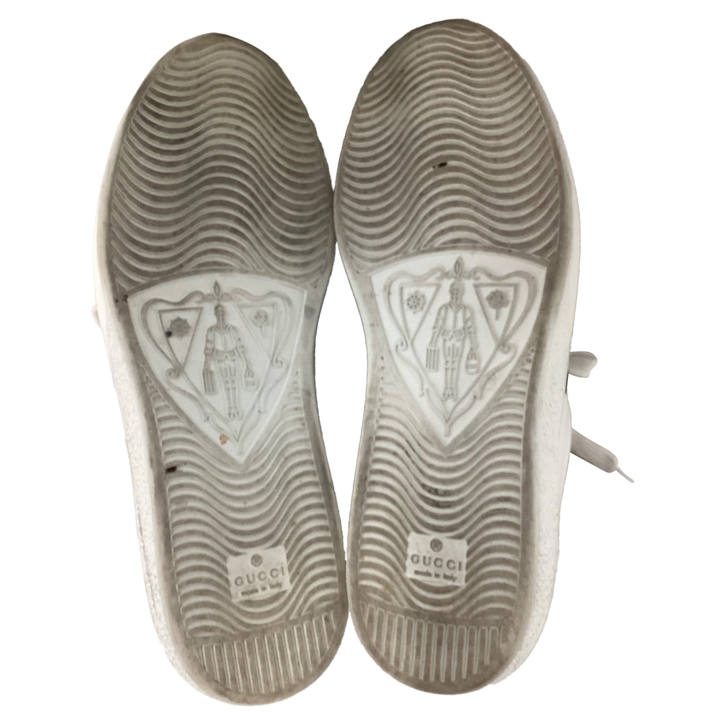 Gucci Ace Web Low-Top Sneakers in White Leather