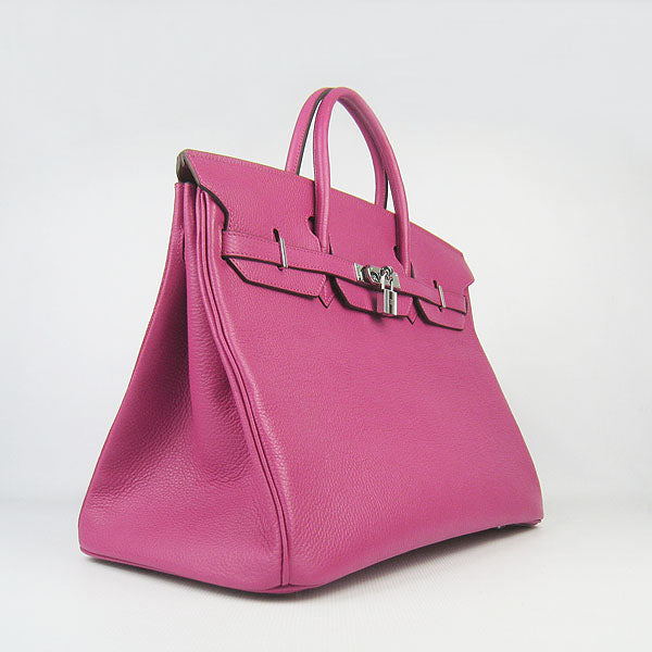 Luxury Hermes Birkin 35cm Togo Leather Handbags 6099 Peach Silver