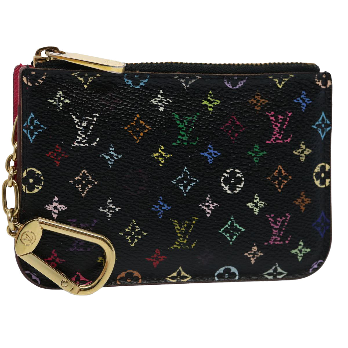 LOUIS VUITTON Multicolor Pochette Cles NM Coin Purse Black M60279 LV 61744