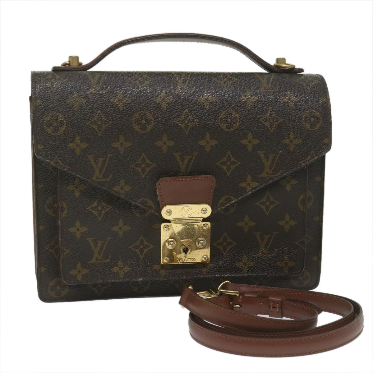LOUIS VUITTON Monogram Monceau 28 Hand Bag 2way M51185 LV 61783