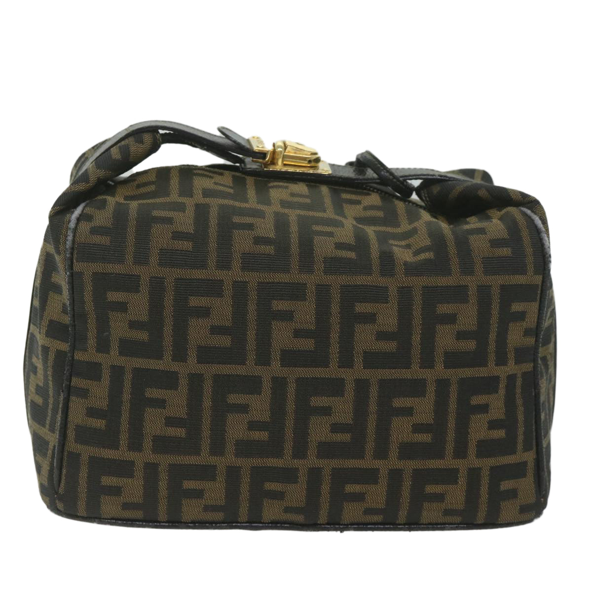 Luxury FendiZucca Canvas Vanity Cosmetic Pouch Black Brown61795