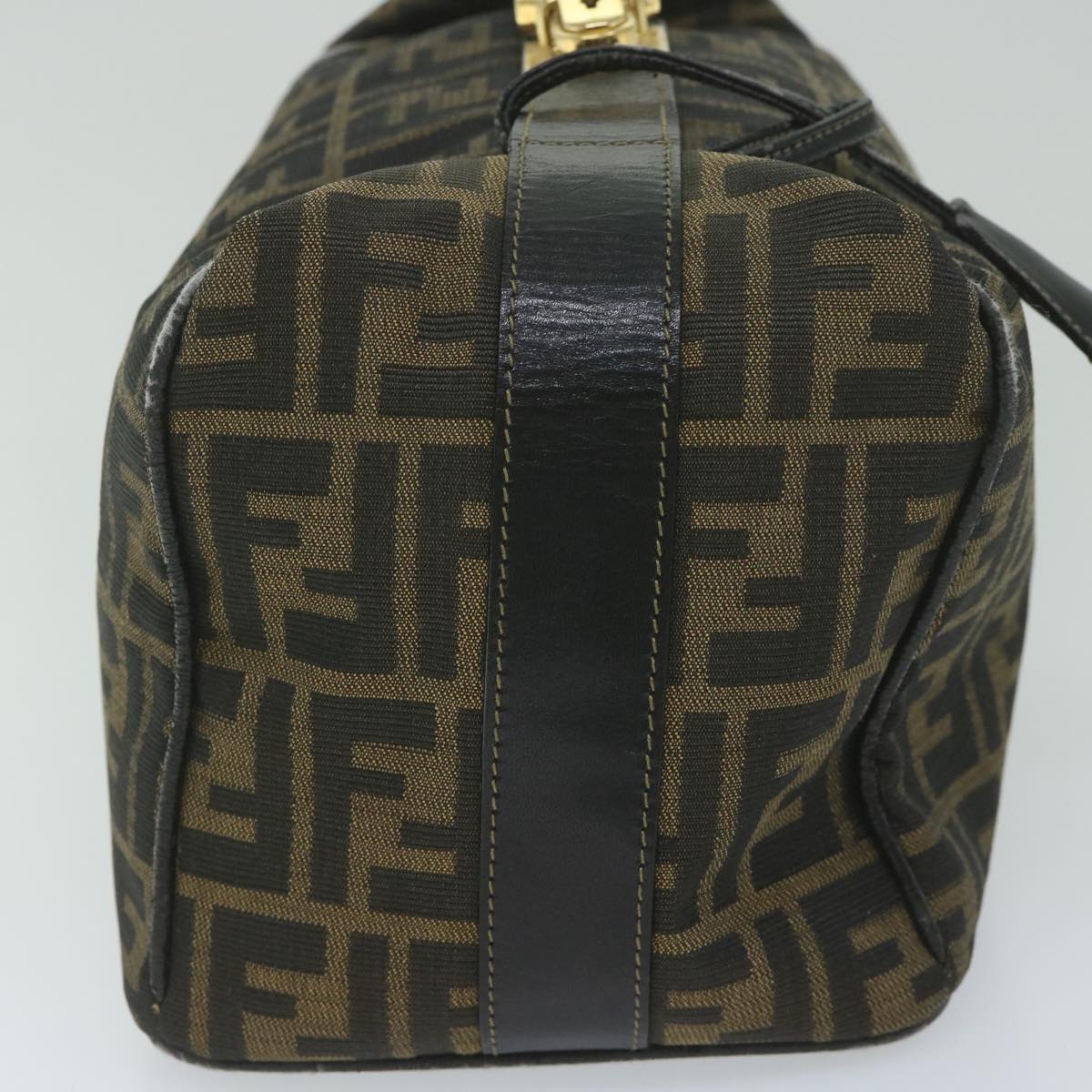 Luxury FendiZucca Canvas Vanity Cosmetic Pouch Black Brown61795