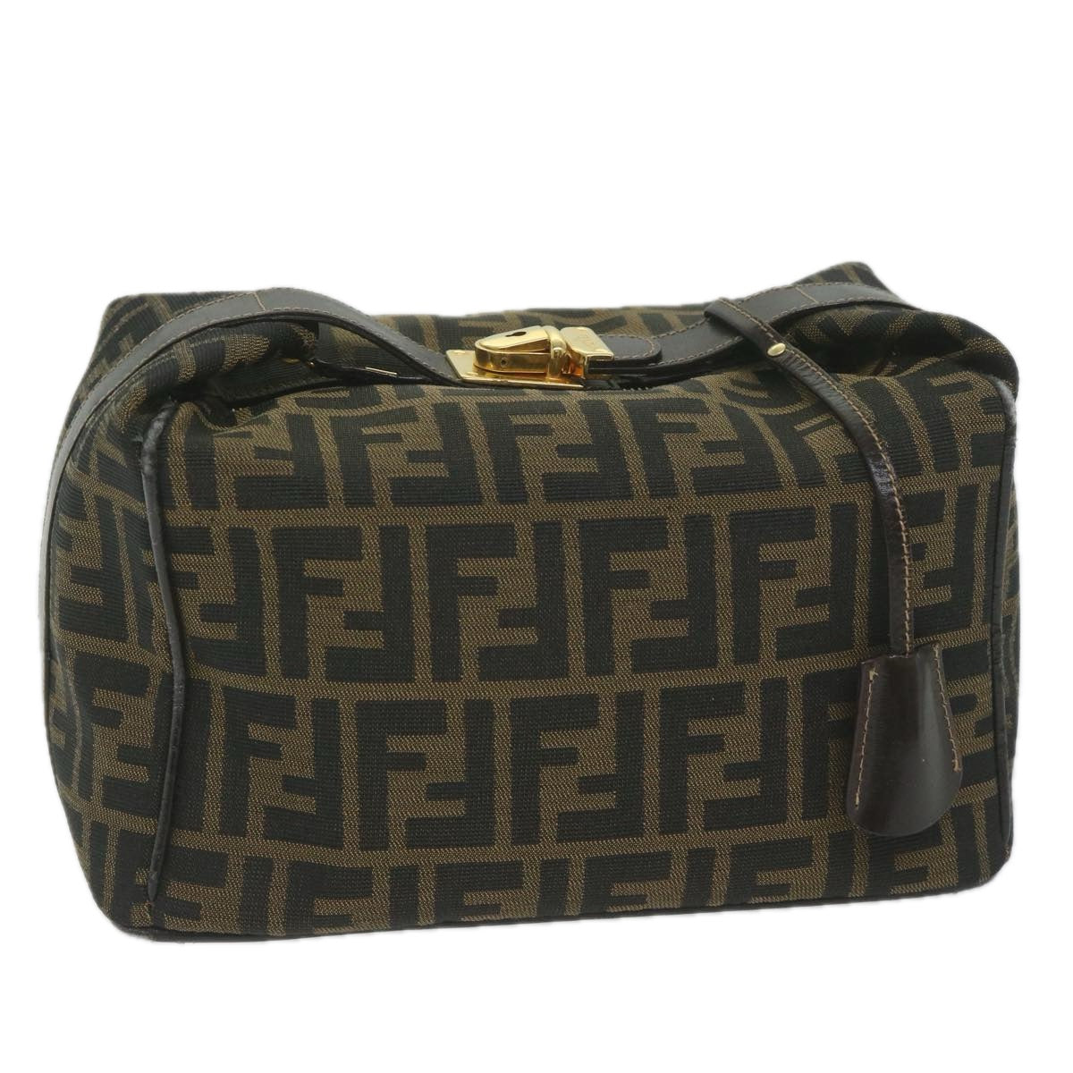 Luxury FendiZucca Canvas Vanity Cosmetic Pouch Black Brown61796