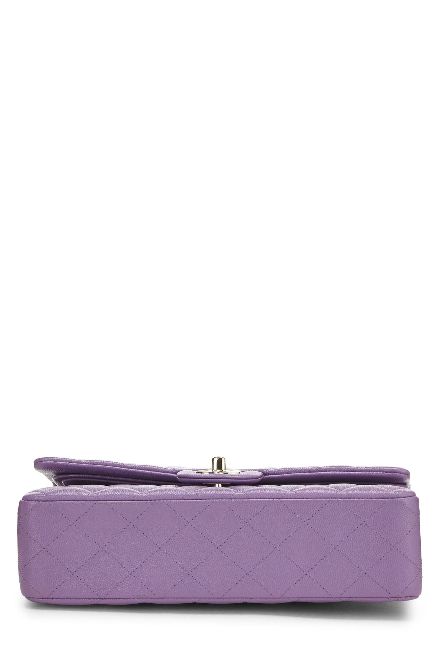Chanel,  Purple Quilted Caviar Classic Double Flap Medium, Purple