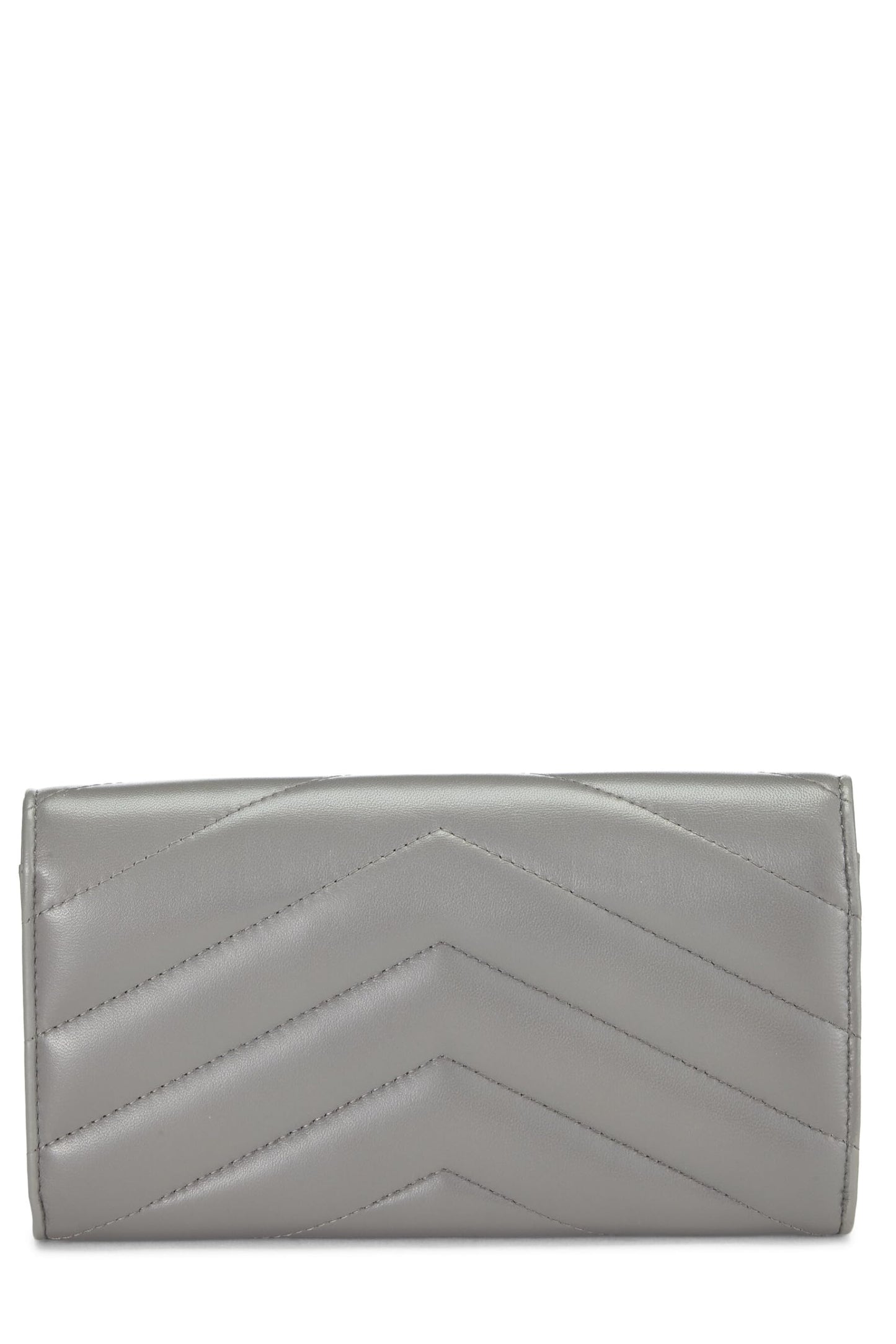 Chanel,  Grey Lambskin Chevron Stud Wallet, Grey