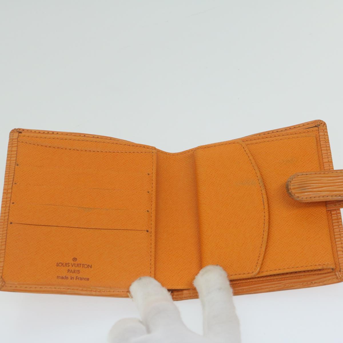 LOUIS VUITTON Epi Porte Billets Compact Bifold Wallet Mandarin M6355H 61922