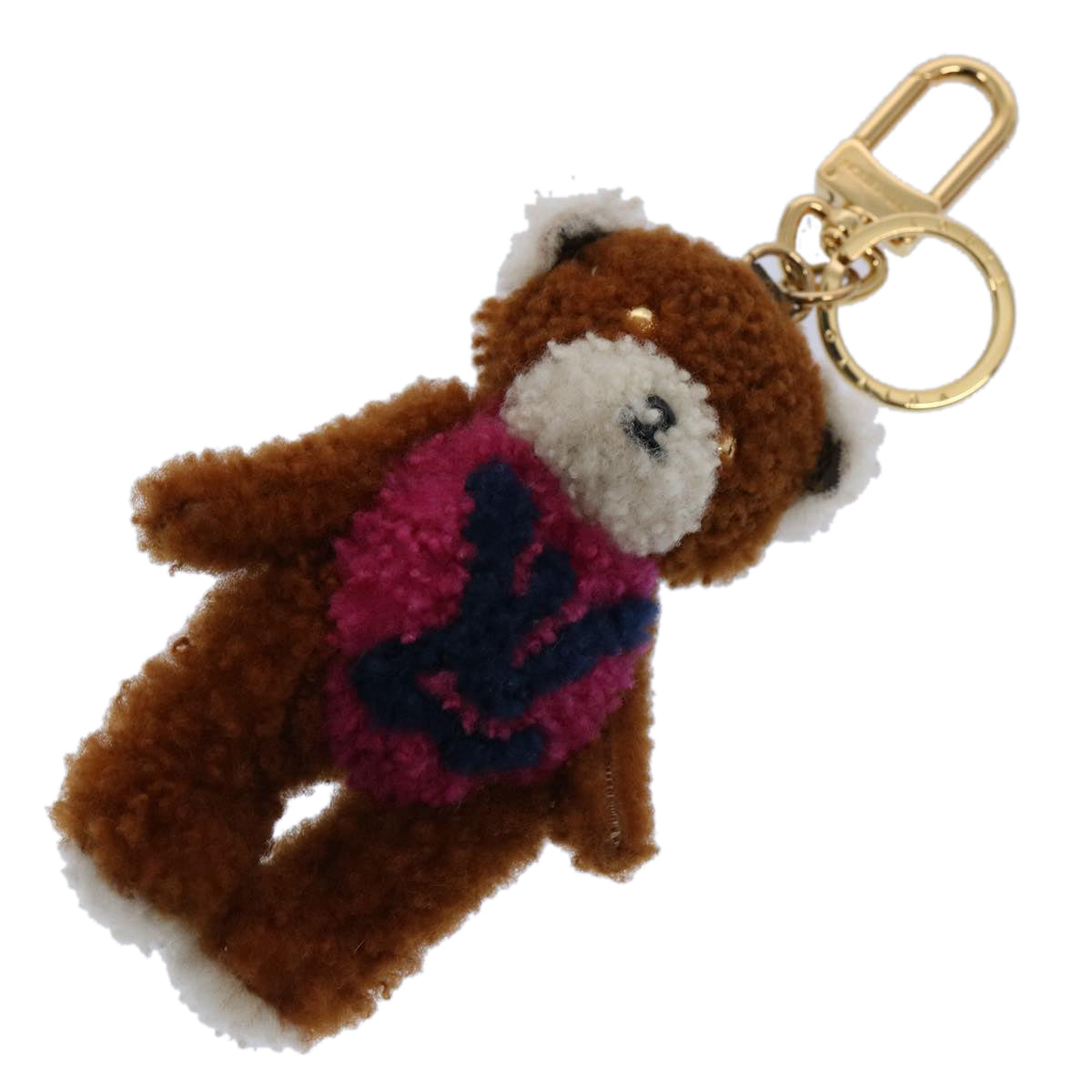 LOUIS VUITTON Monogram Porte Cles LV Teddy Bear Charm Brown M69854 61929A