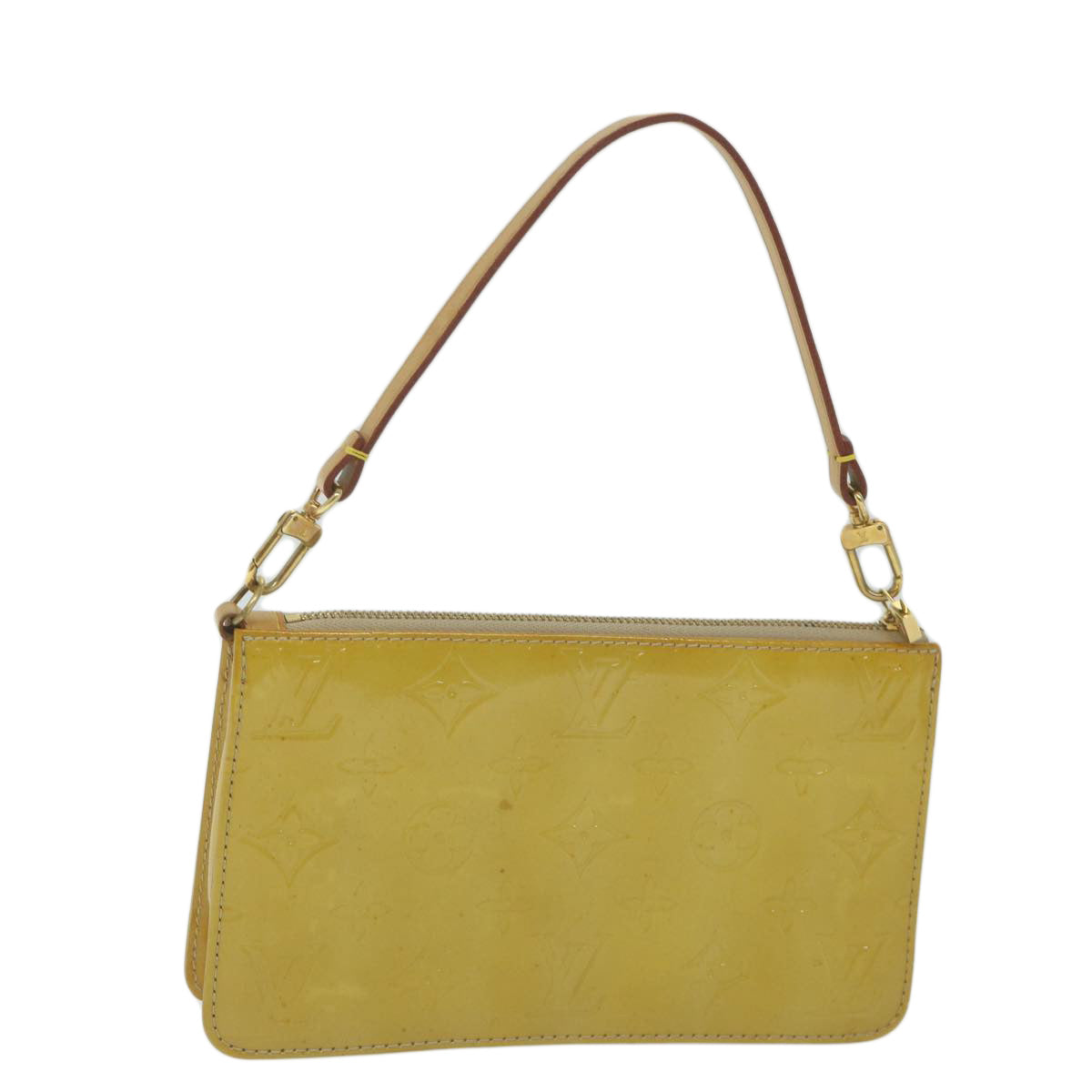 LOUIS VUITTON Monogram Vernis Lexington Pouch Beige M91010 LV 61977