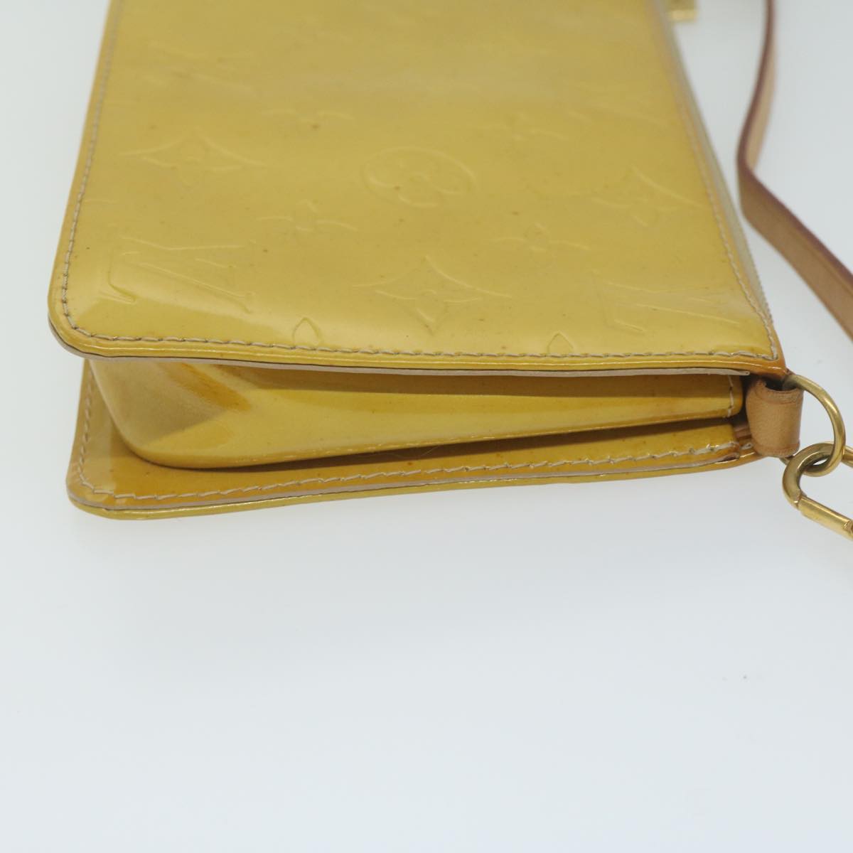 LOUIS VUITTON Monogram Vernis Lexington Pouch Beige M91010 LV 61977
