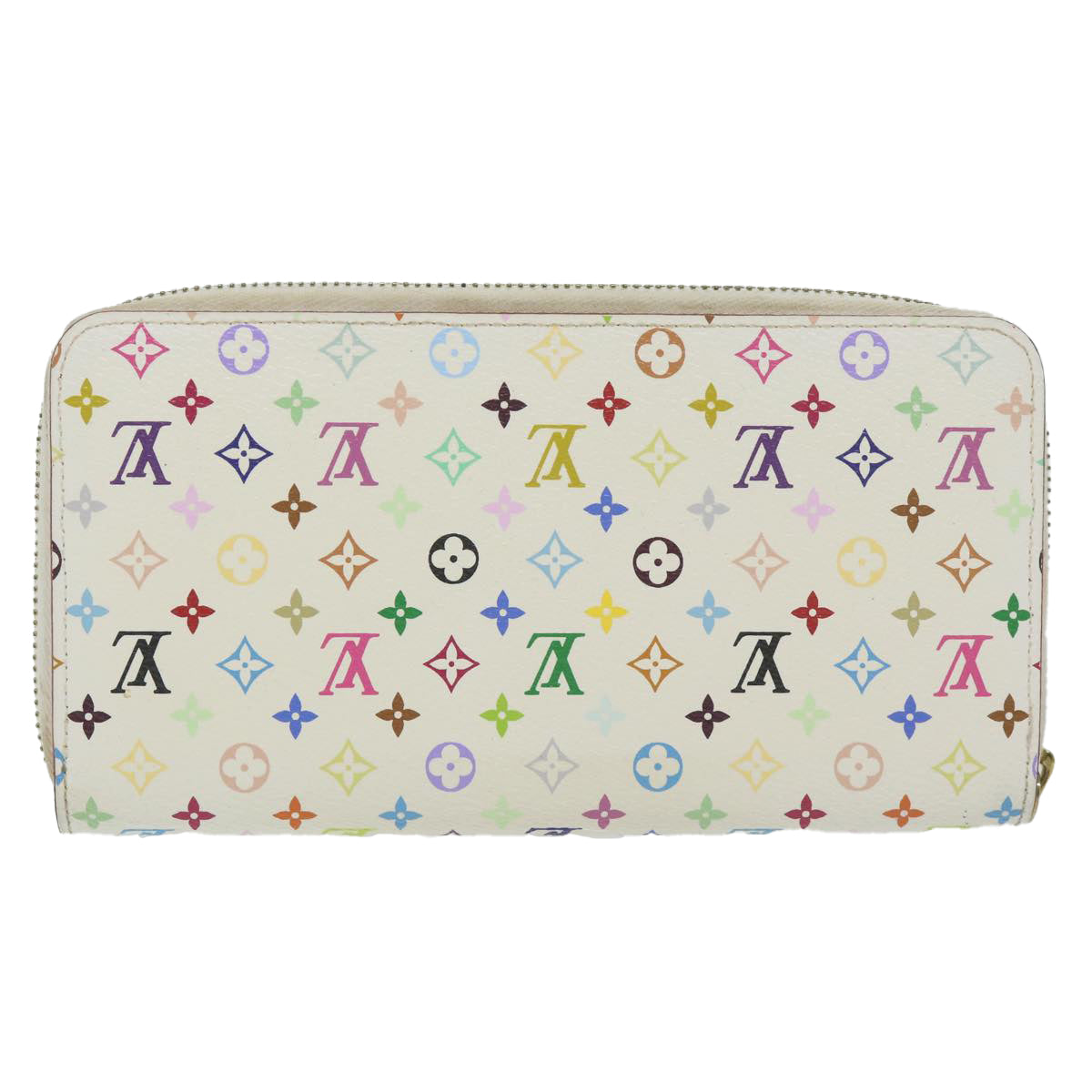 LOUIS VUITTON Monogram Multicolor Zippy Wallet Wallet White M60241 LV 61984