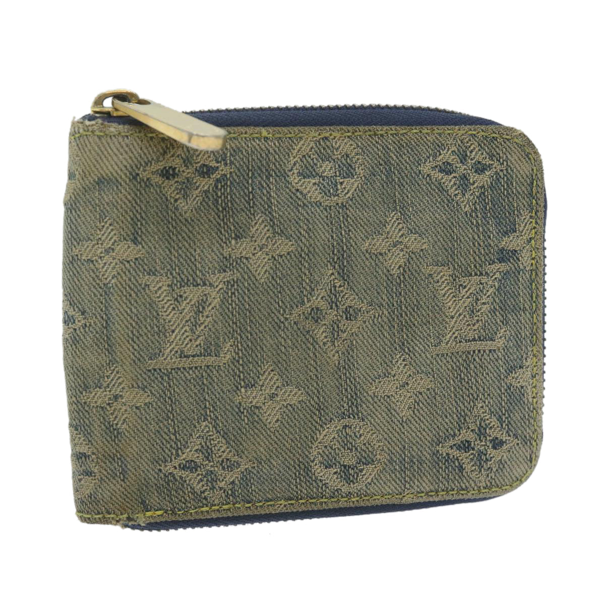 LOUIS VUITTON Monogram Denim Mini Zippy Wallet Wallet Blue M95342 LV 61986