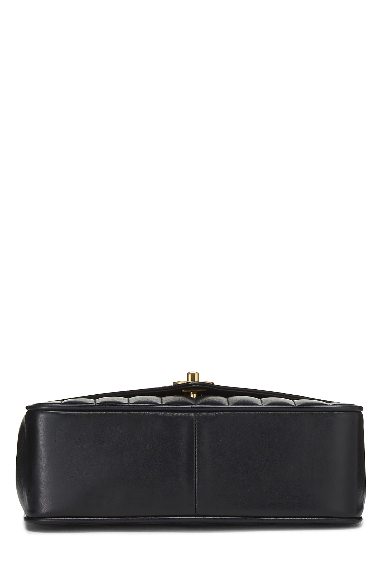 Chanel,  Black Lambskin Chevron Envelope Flap Small, Black