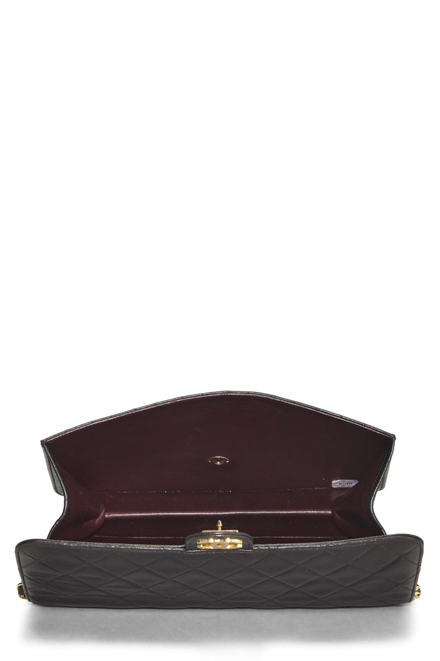 Chanel,  Black Quilted Lambskin Ex Flap Medium, Black