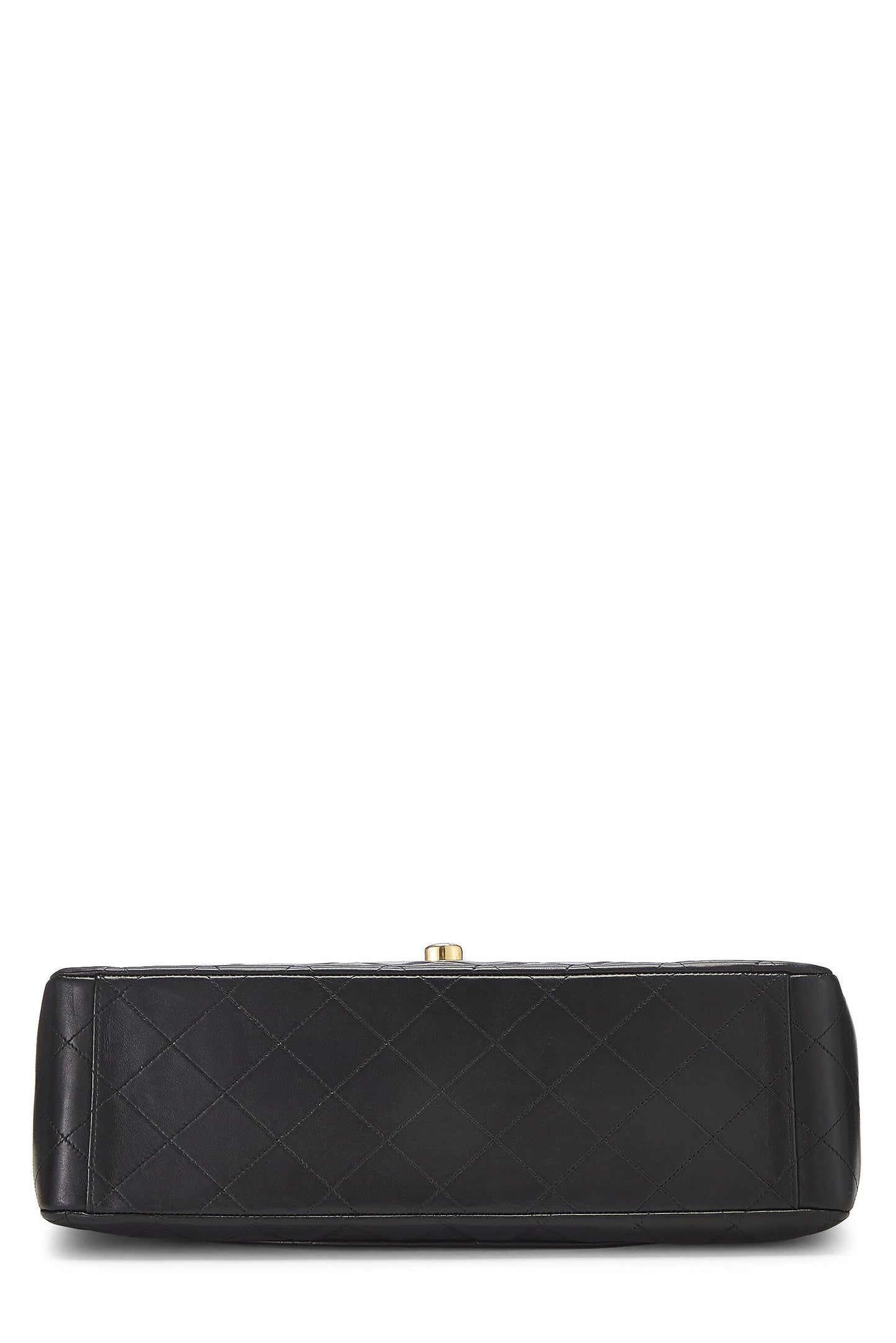 Chanel,  Black Quilted Lambskin Half Flap Maxi, Black