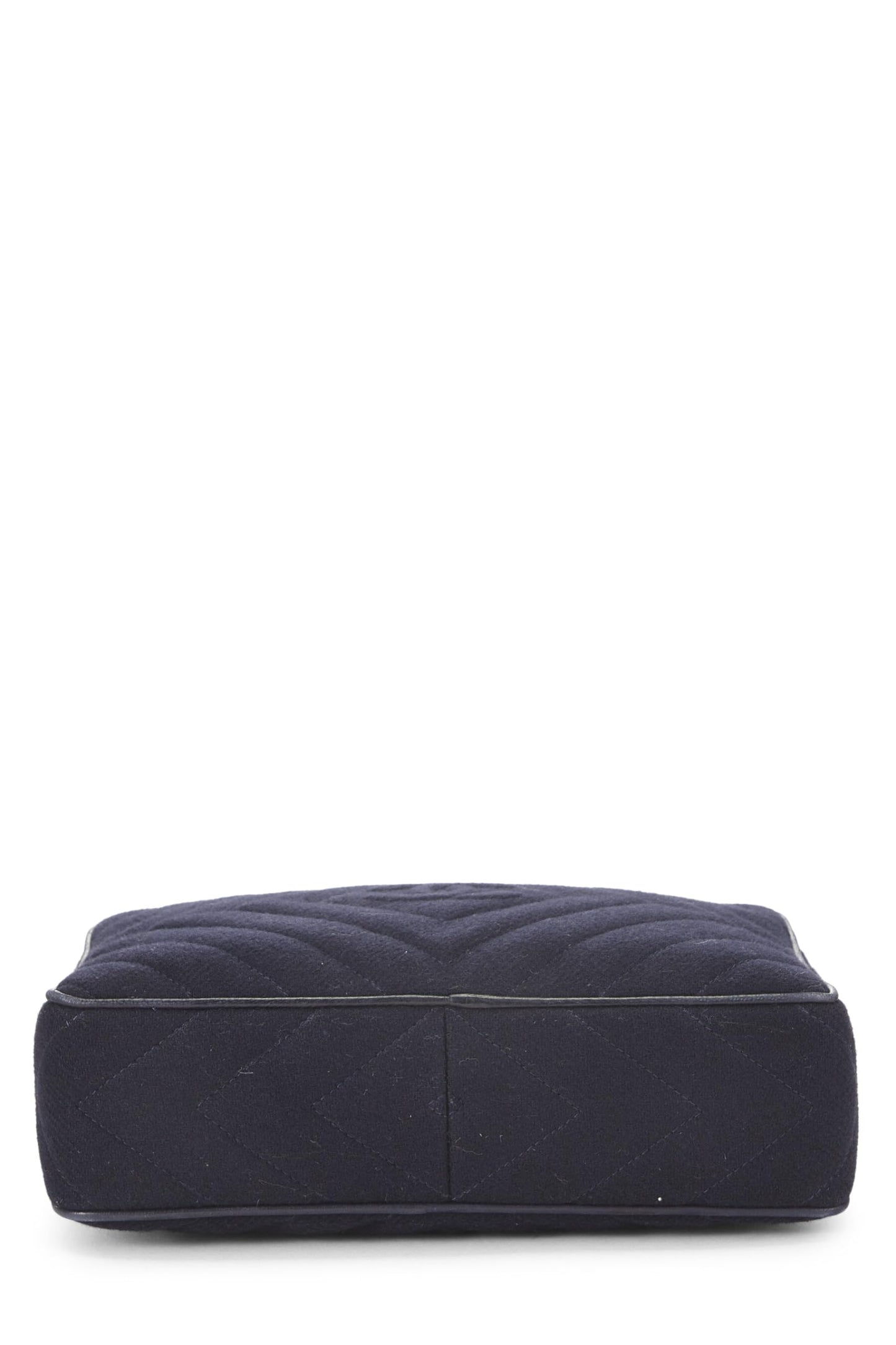 Chanel,  Navy Wool Diamond 'CC' Camera Bag Medium, Navy