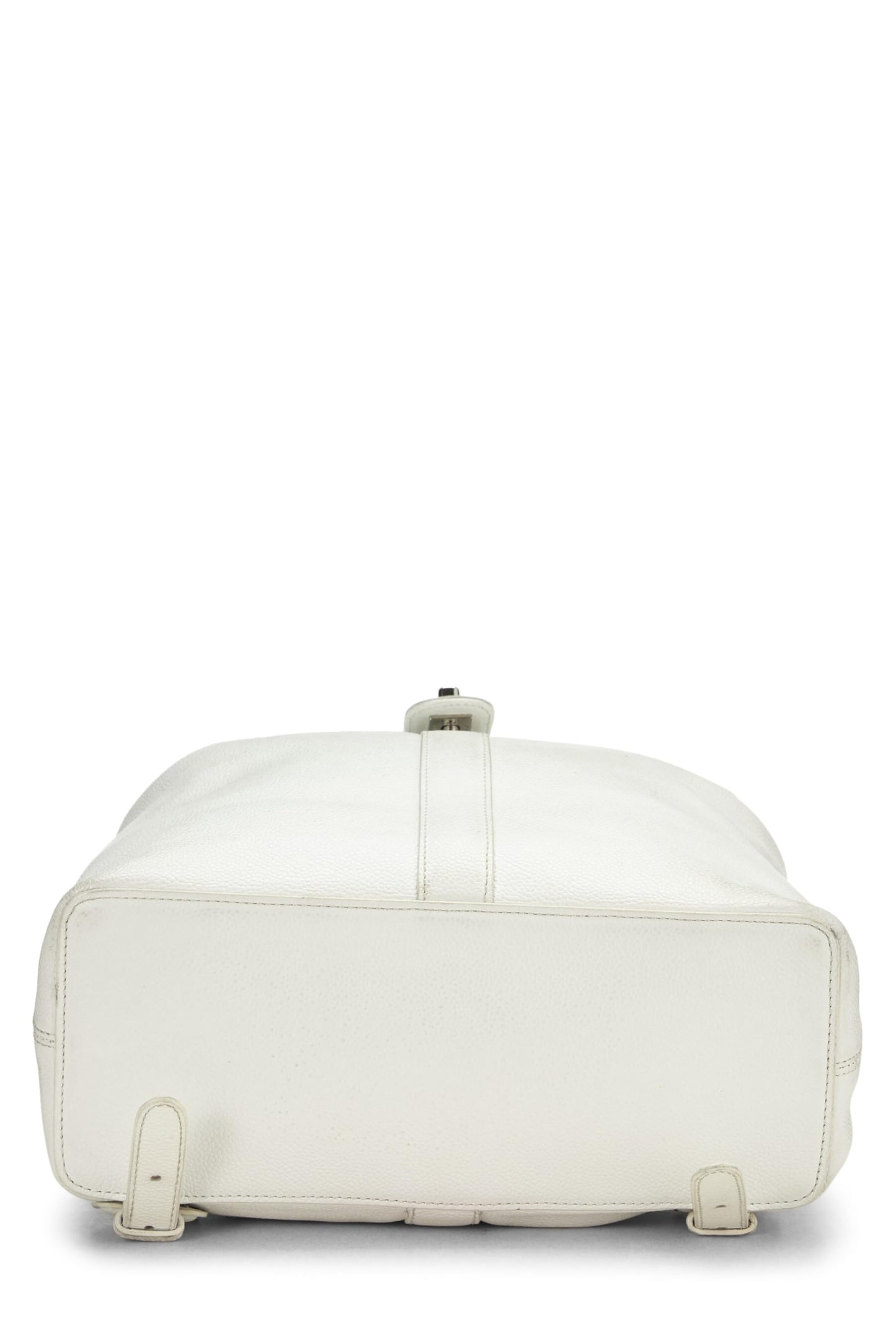 Chanel,  White Caviar Backpack Large, White