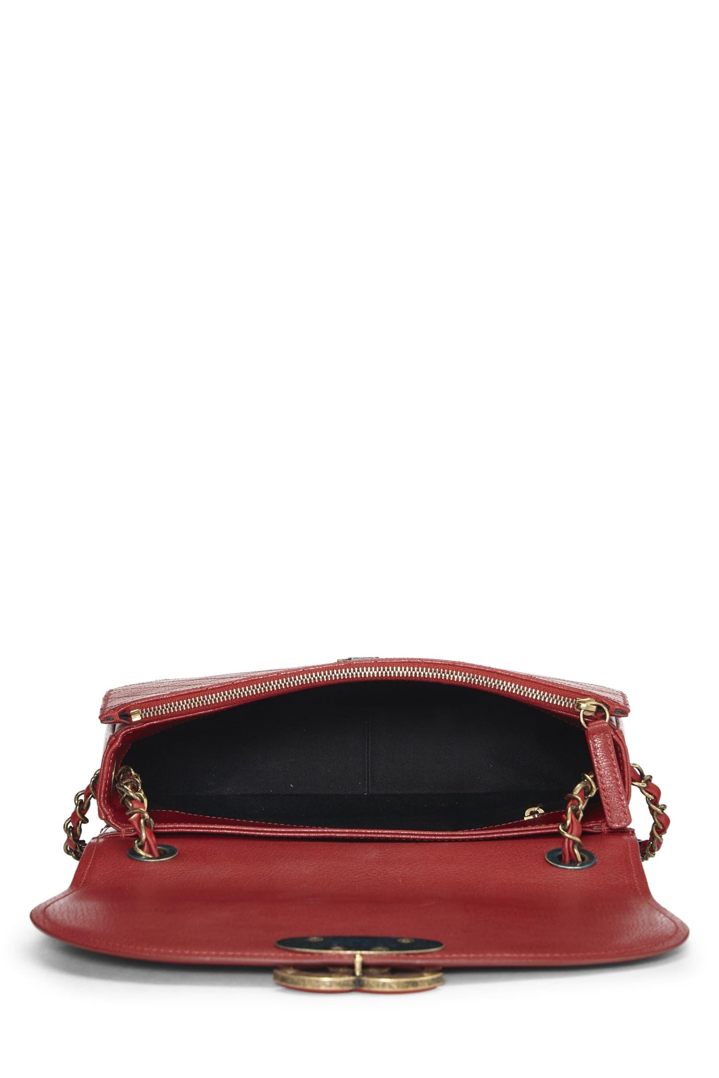 Chanel,  Red Calfskin Coco Curve Flap Medium, Red