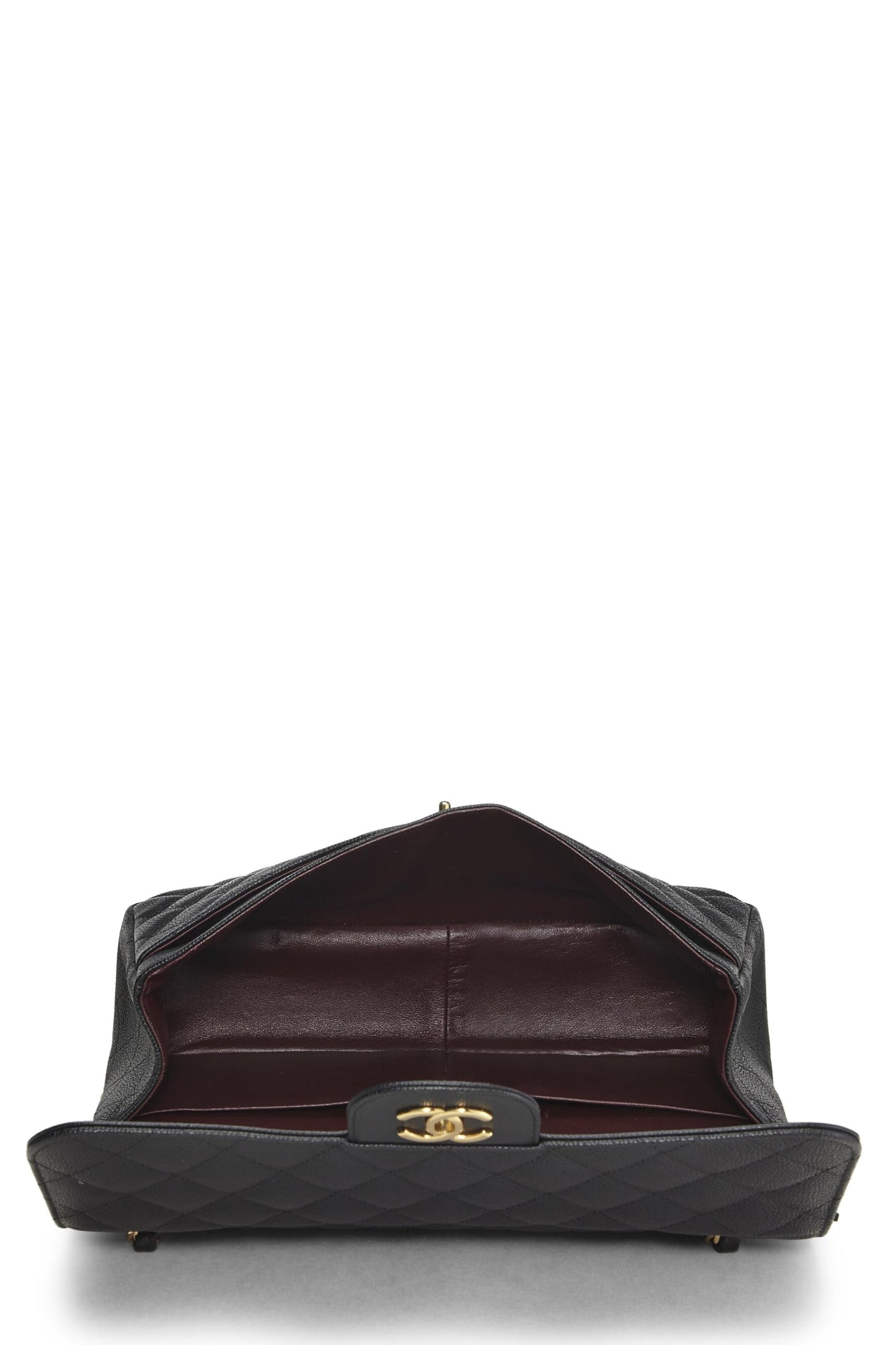 Chanel,  Black Quilted Caviar New Classic Double Flap Jumbo, Black