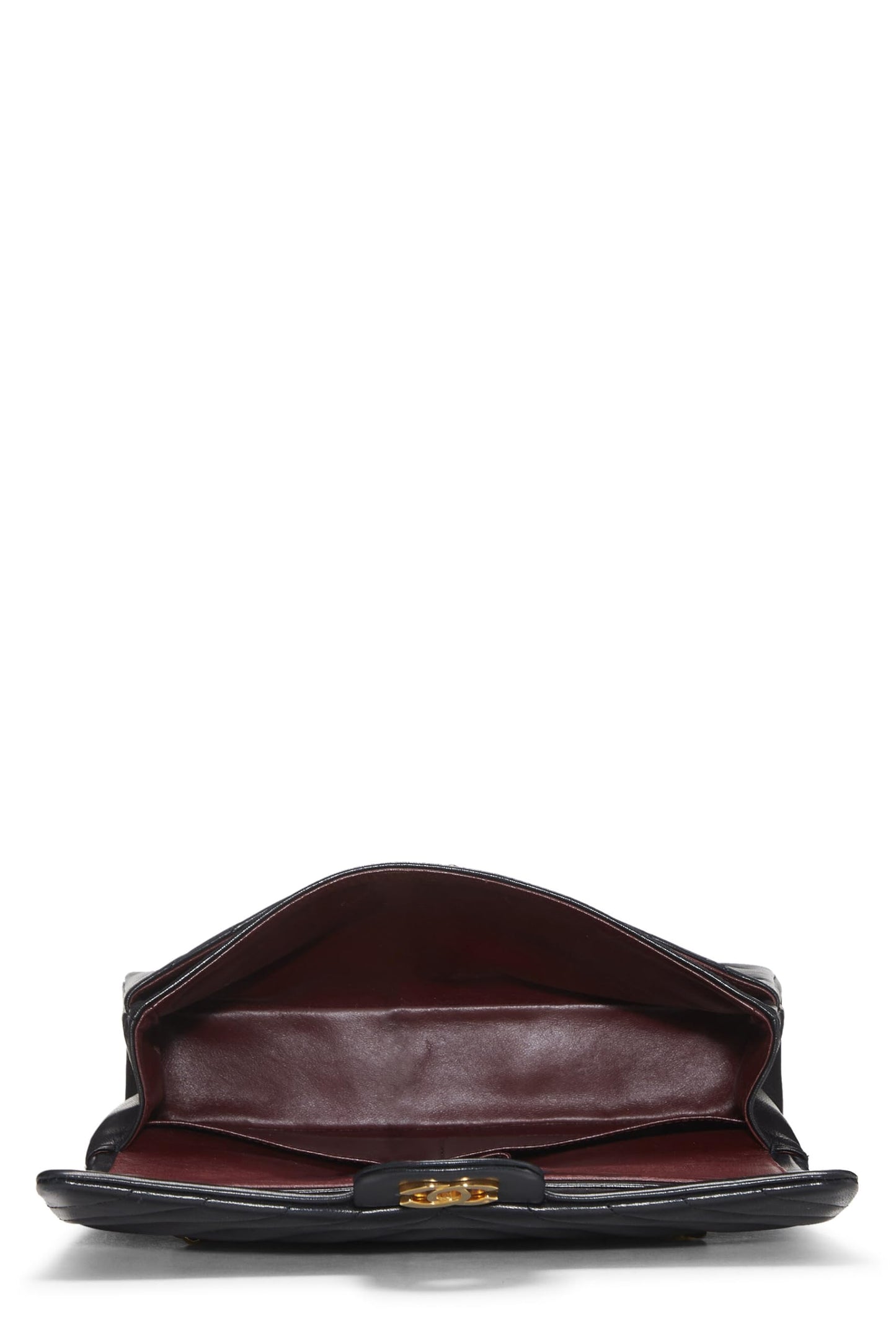 Chanel,  Black Chevron Lambskin Classic Double Flap Medium, Black