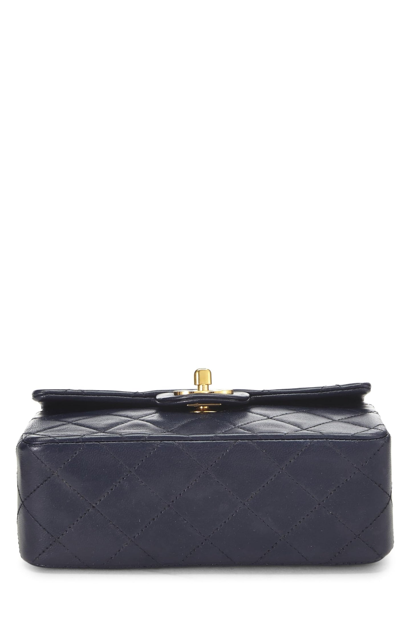 Chanel,  Navy Quilted Lambskin Half Flap Mini, Navy