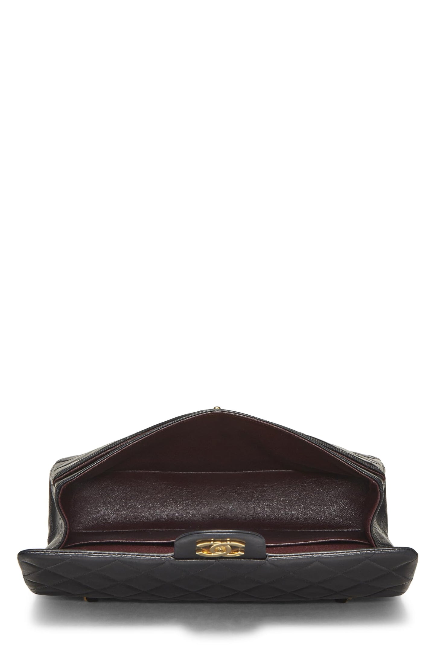 Chanel,  Black Quilted Lambskin Classic Double Flap Medium, Black