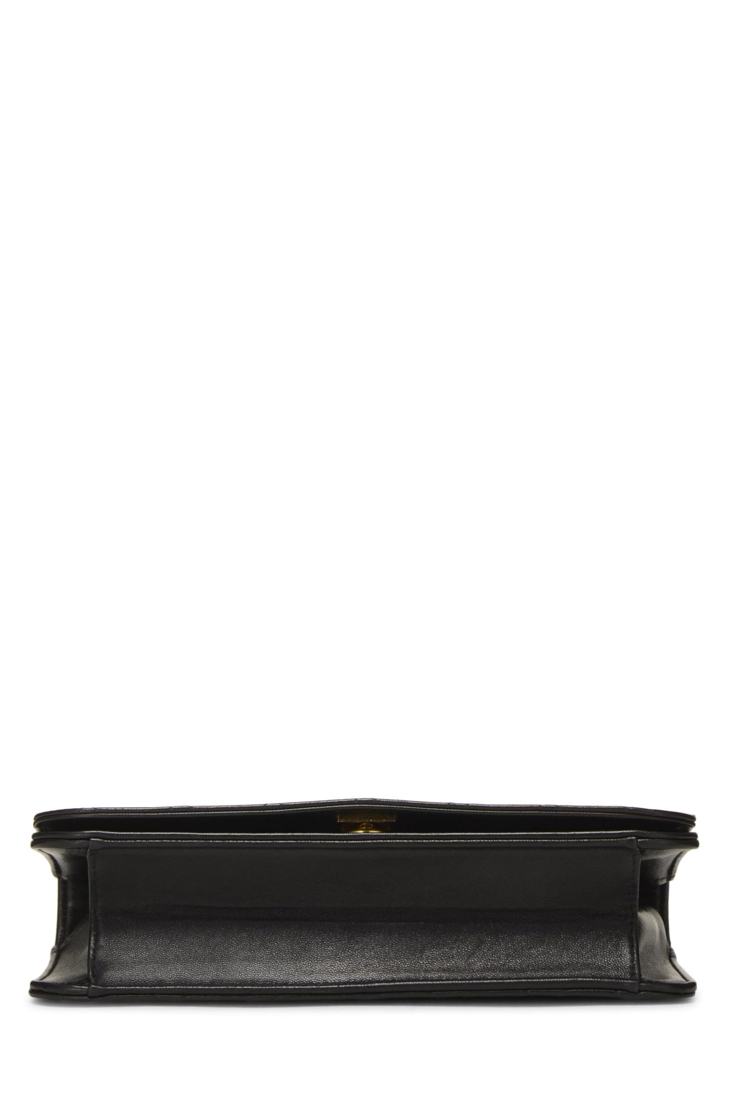 Chanel,  Black Quilted Lambskin Snap Full Flap Small, Black