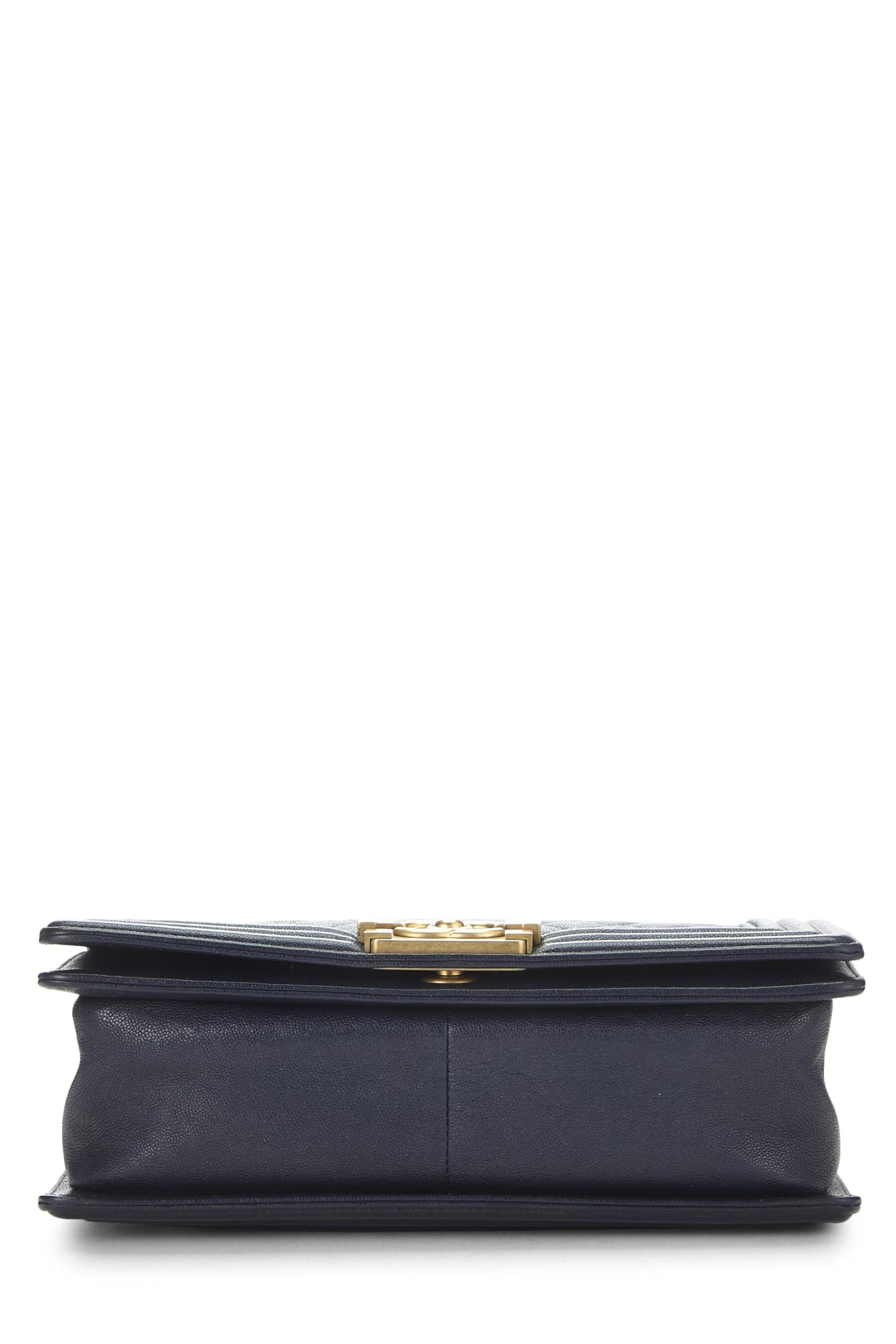 Chanel,  Navy Quilted Caviar Boy Bag Medium, Navy