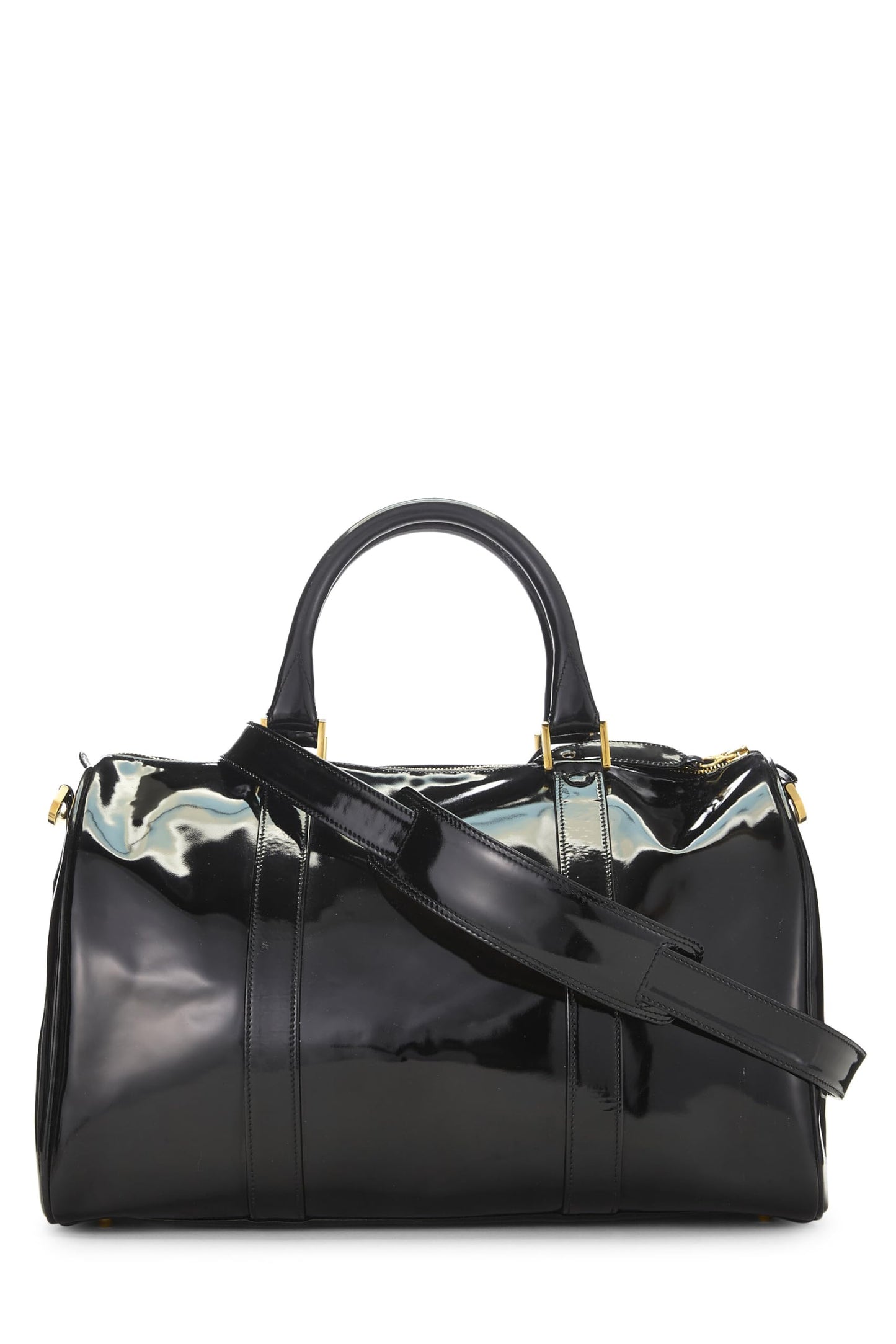 Chanel,  Black Patent Leather Boston, Black