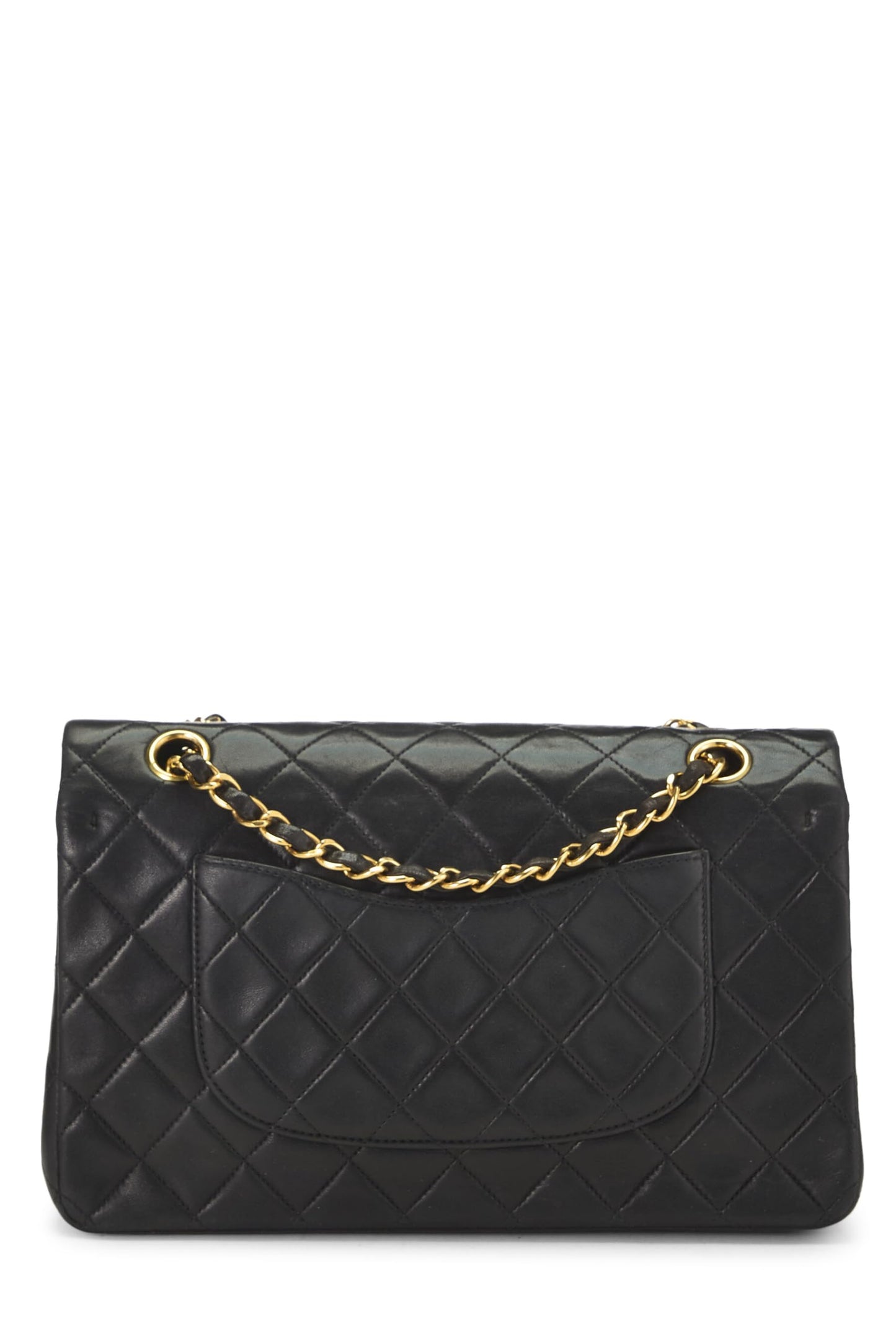 Chanel,  Black Quilted Lambskin Classic Double Flap Medium, Black