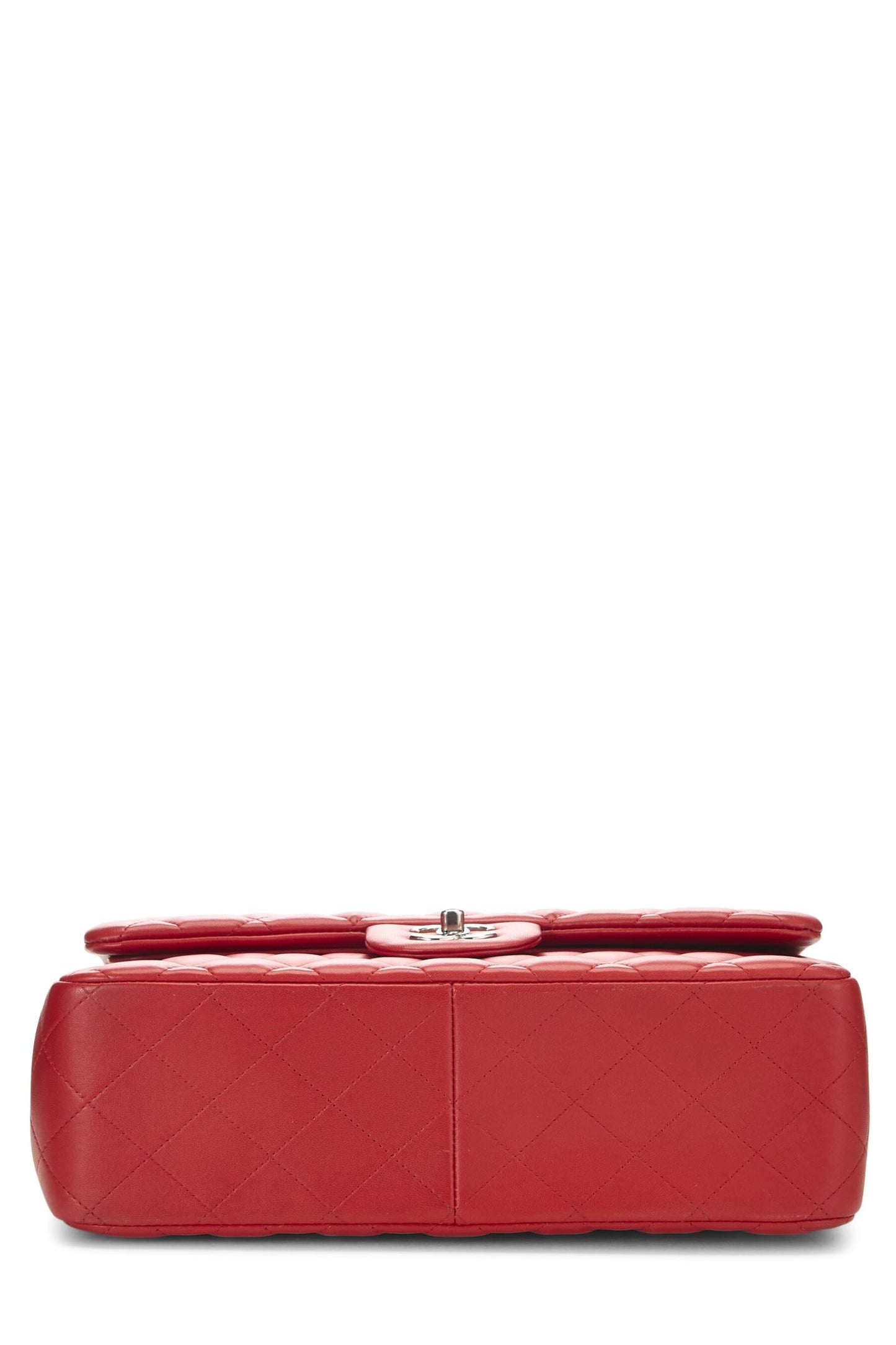 Chanel,  Red Quilted Lambskin New Classic Double Flap Jumbo, Red