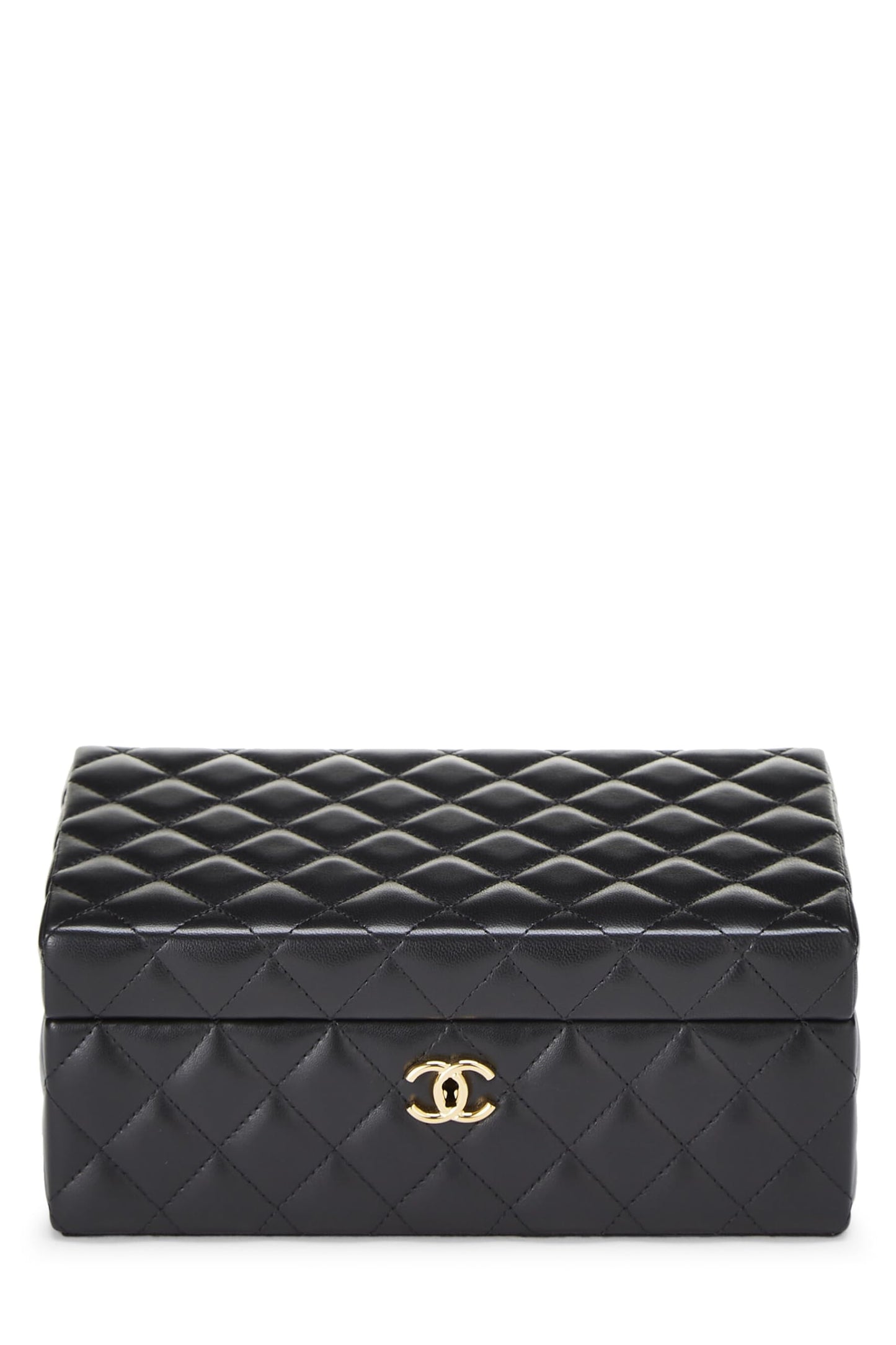 Chanel,  Black Quilted Lambskin Jewelry Chest Small, Black