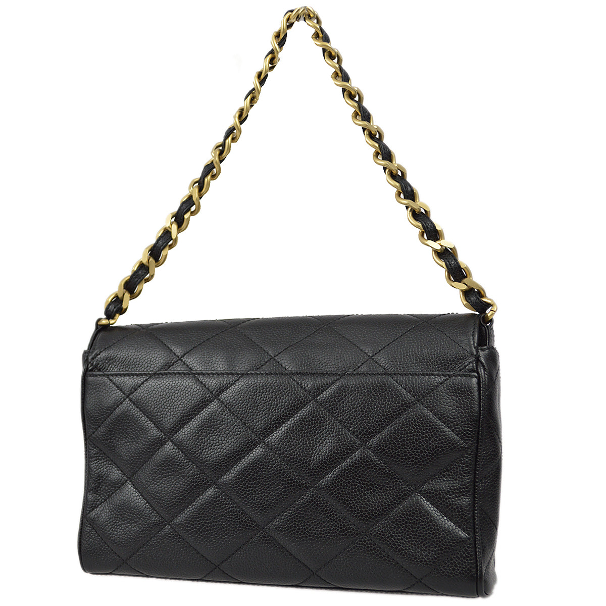 Luxury Chanel 2000-2001 Black Caviar Chain Handbag