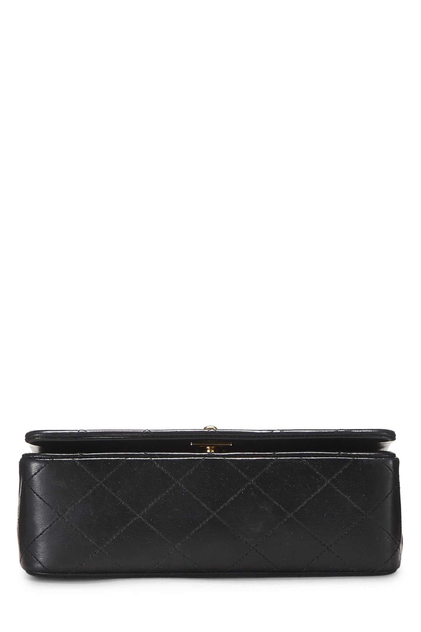Chanel,  Black Quilted Lambskin Full Flap Mini, Black