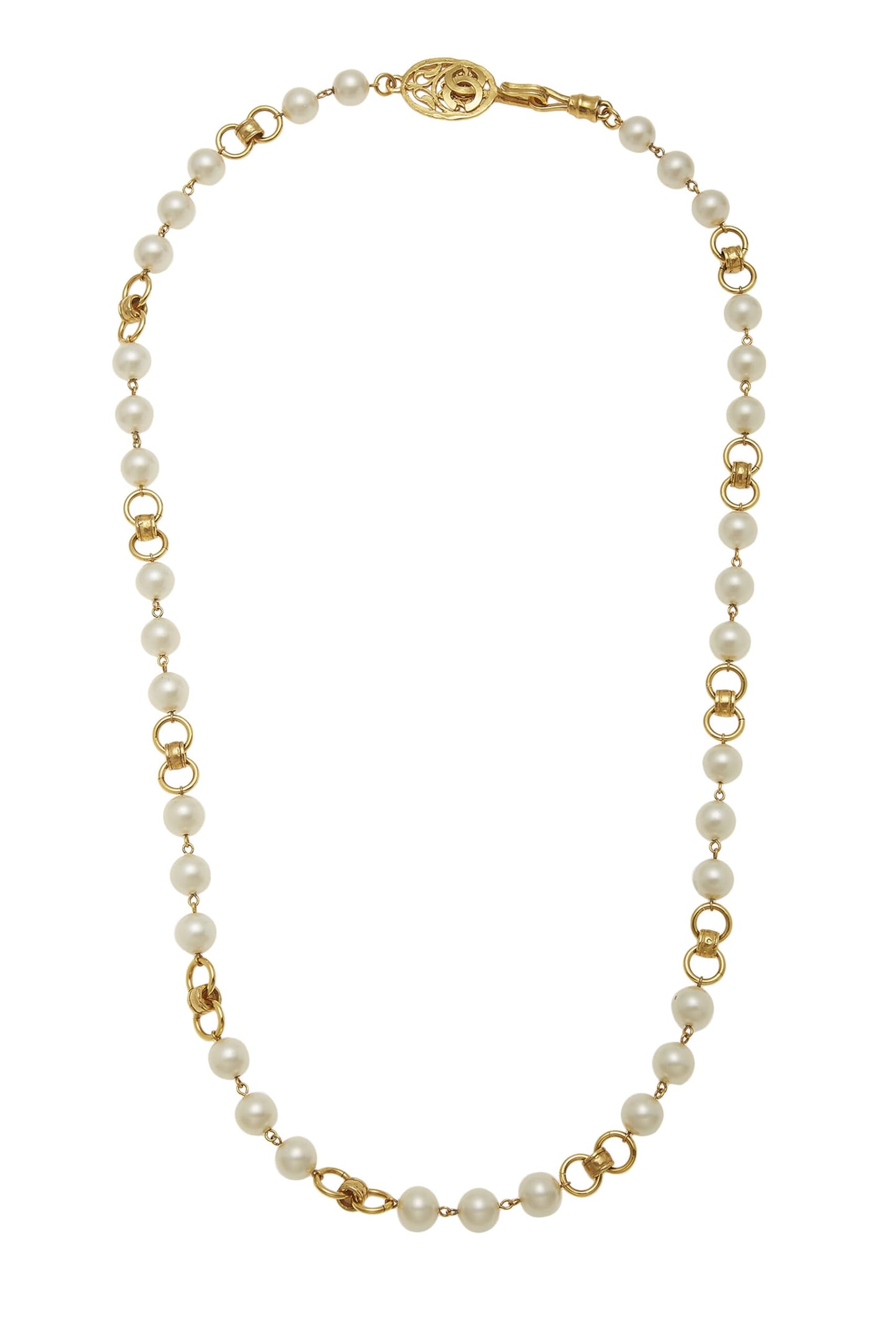 Chanel,  Faux Pearl & Gold Necklace, Gold