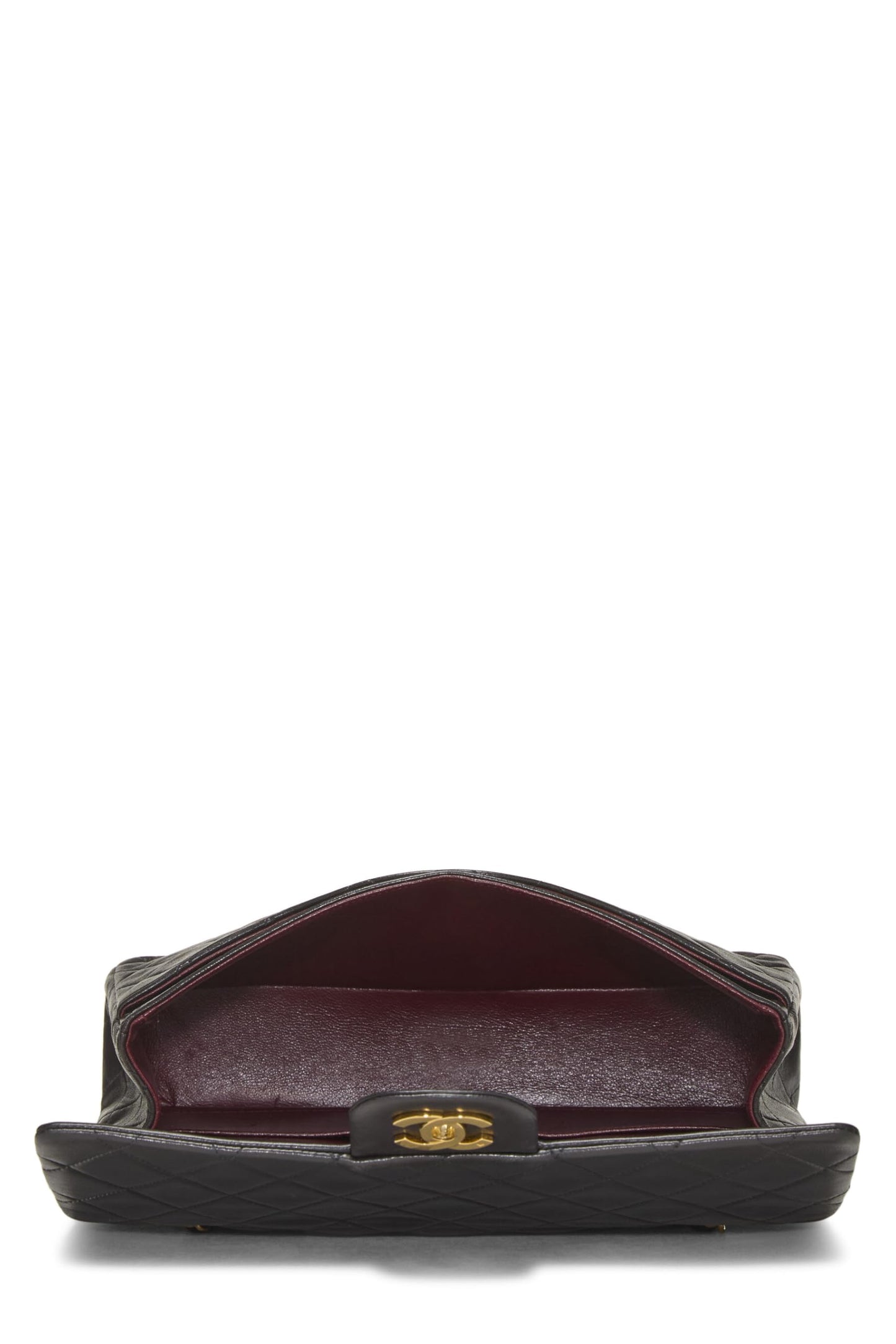 Chanel,  Black Quilted Lambskin Classic Double Flap Medium, Black