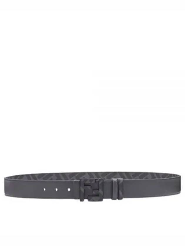 Luxury Fendi Square FF Leather Reversible Belt Grey
