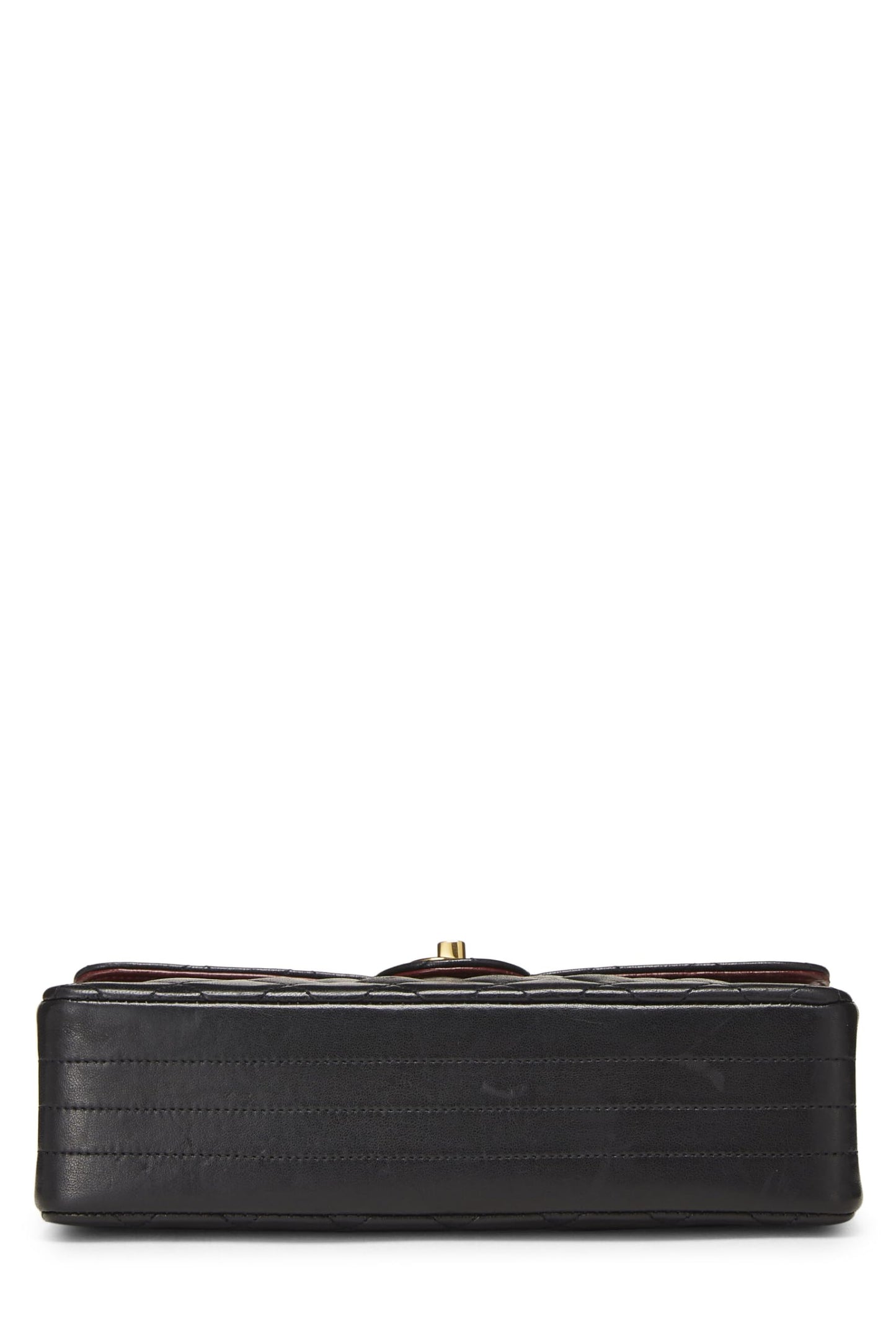 Chanel,  Black Quilted Lambskin Circle Lock Half Flap, Black