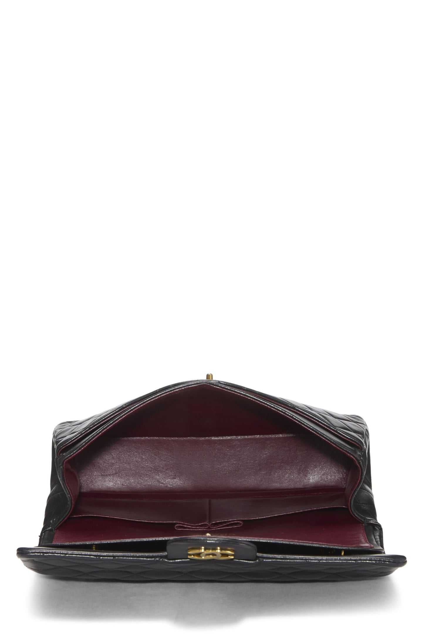 Chanel,  Black Quilted Lambskin Classic Double Flap Medium, Black