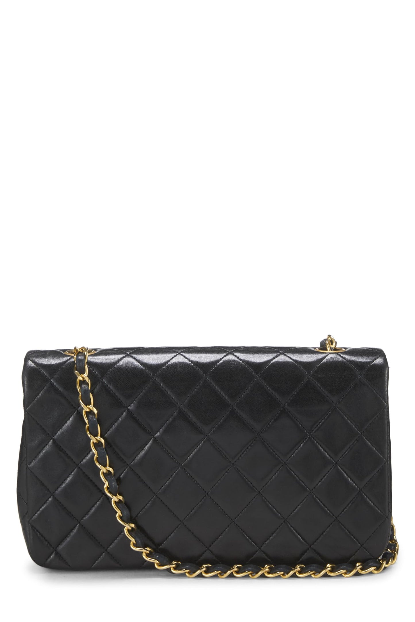 Chanel,  Black Quilted Lambskin Full Flap Small, Black