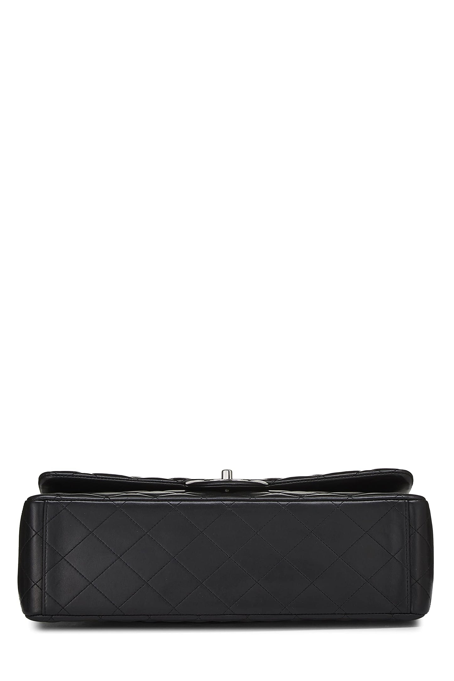 Chanel,  Black Quilted Lambskin New Classic Double Flap Maxi, Black