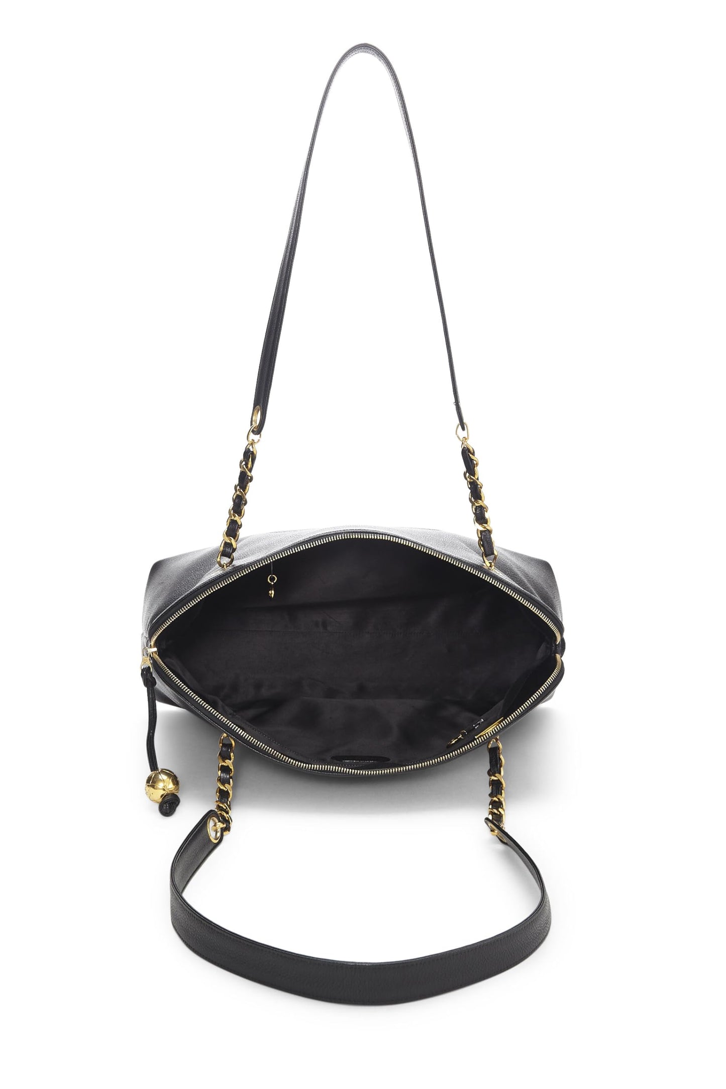 Chanel,  Black Caviar Zip Tote Large, Black