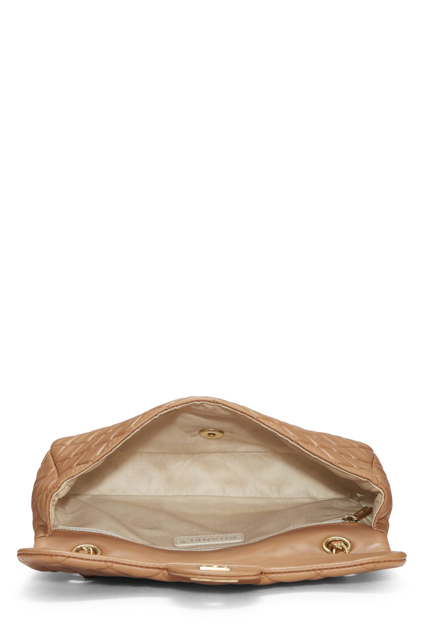 Chanel,  Brown Quilted Lambskin Valentine Single Flap Medium, Brown