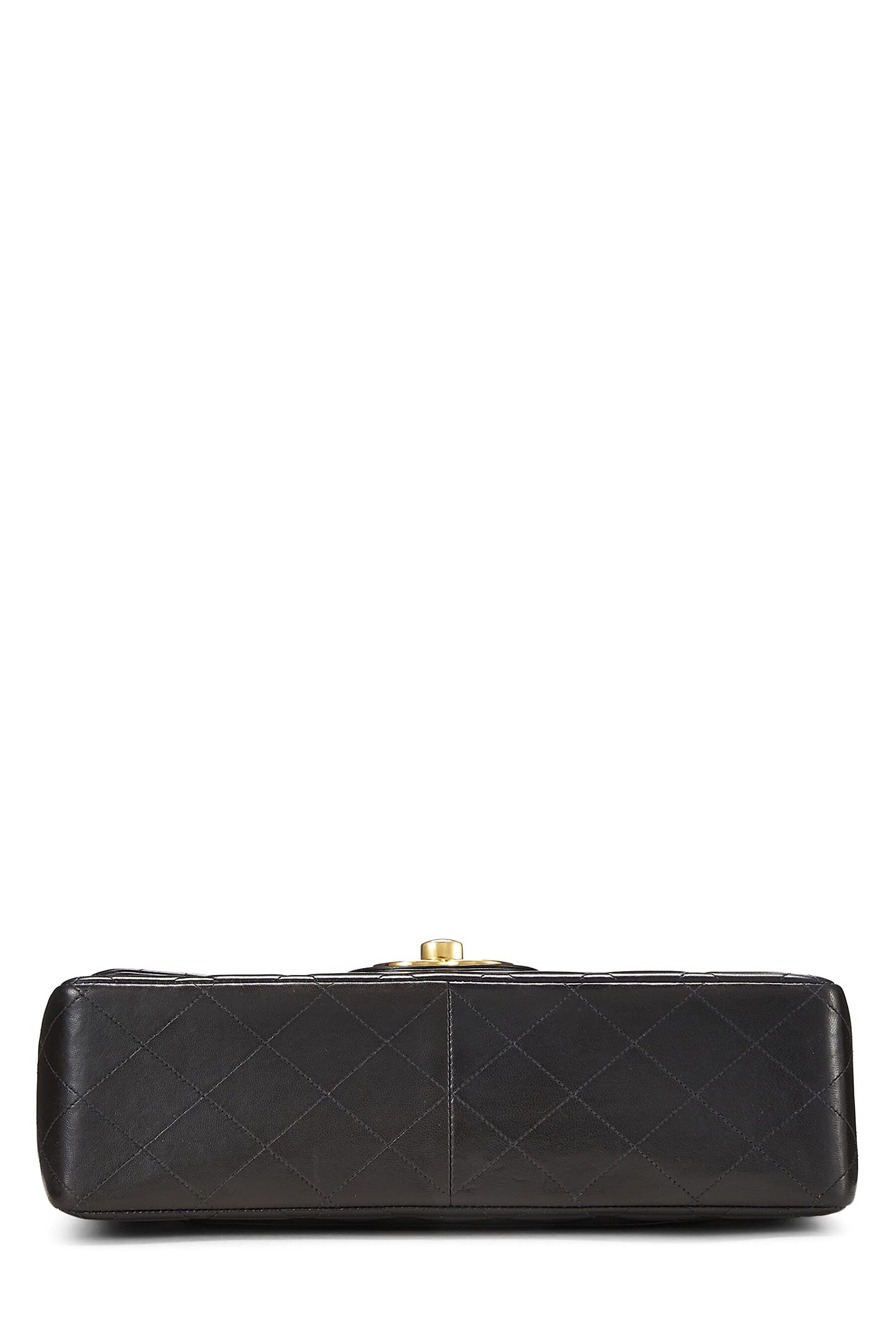 Chanel,  Black Quilted Lambskin Half Flap Jumbo, Black